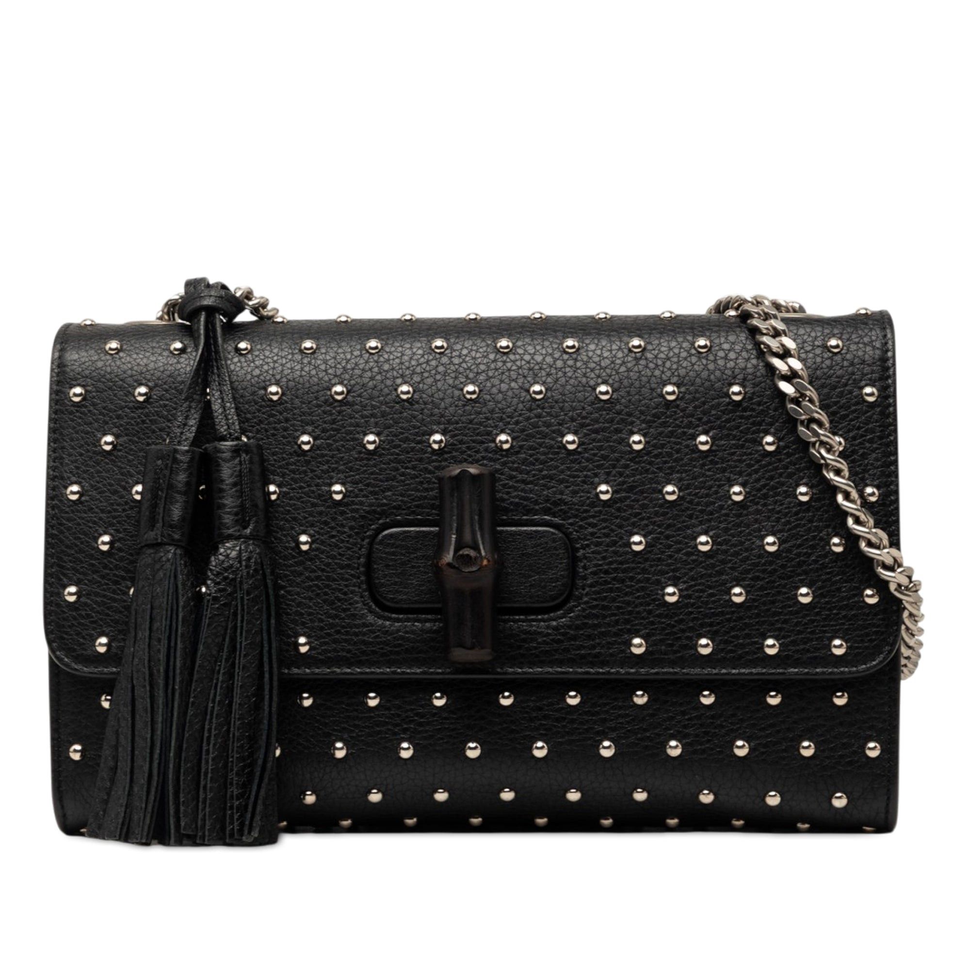 Gucci Medium Studded Leather Miss Bamboo Crossbody Size ONE SIZE - 1 Thumbnail
