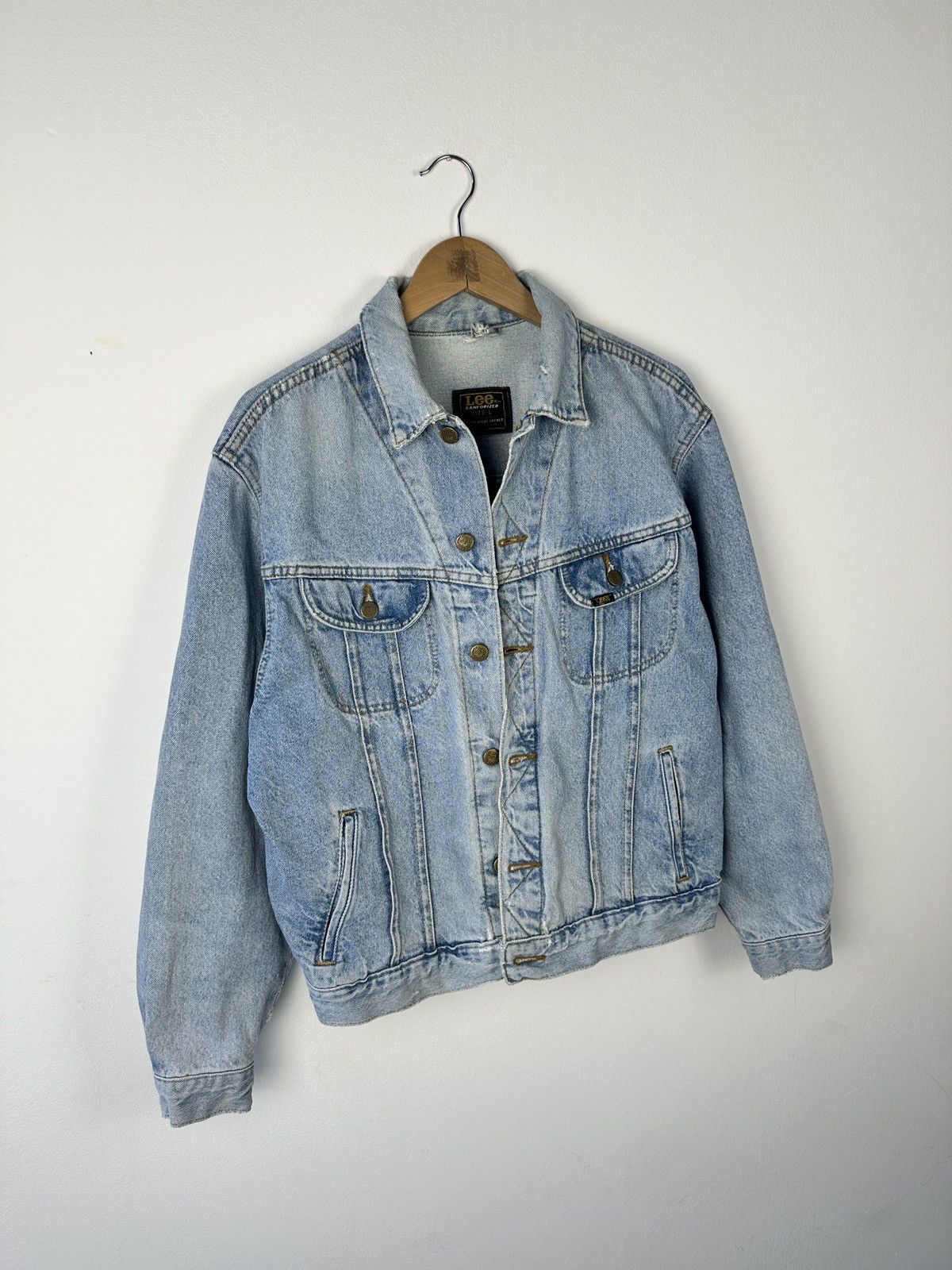 Lee Lee Rider Denim Jacket Size L Light Wash Acid Washed Trucker Size US L / EU 52-54 / 3 - 3 Thumbnail