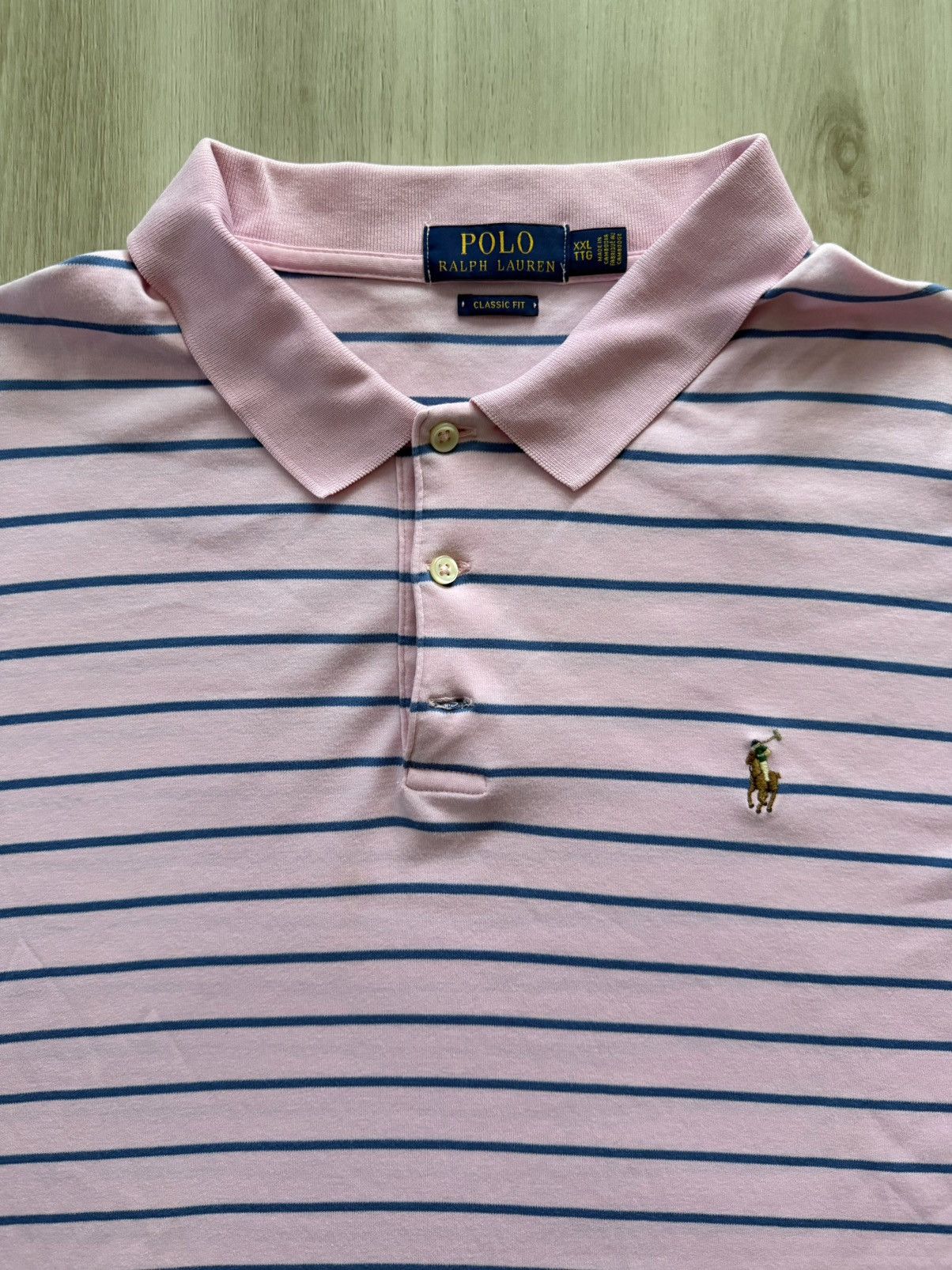 Polo Ralph Lauren Polo Ralph Lauren Polo Pima Knit Flesh Pony Sz 2XL Size US XXL / EU 58 / 5 - 2 Thumbnail