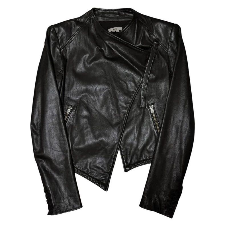 Helmut Lang HELMUT LANG He wore an irregular black leather jacket Size S / US 4 / IT 40 - 1 Thumbnail