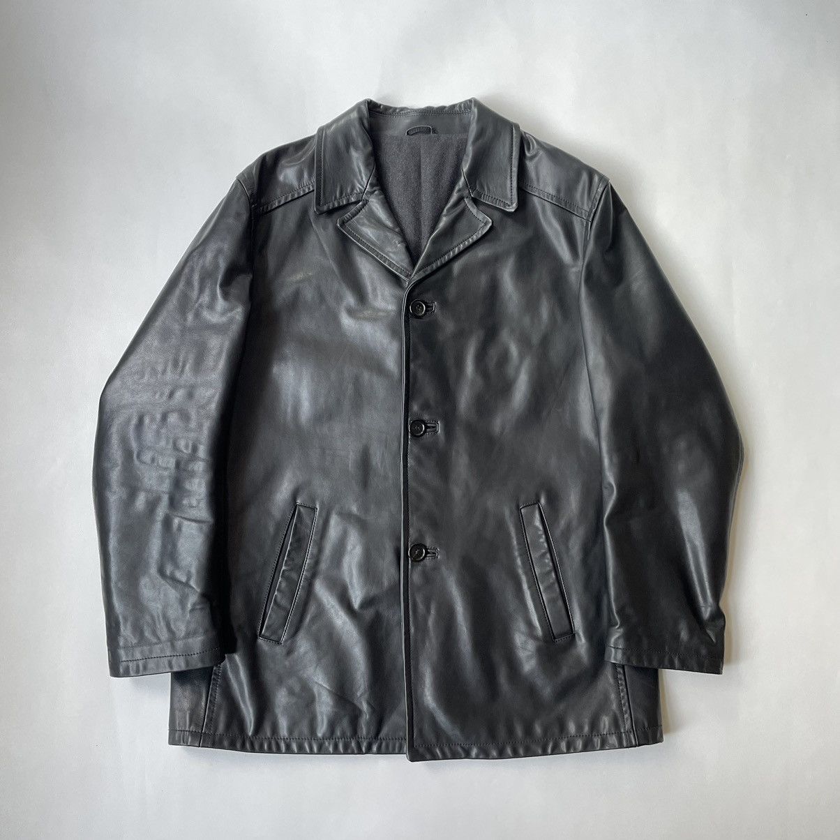 Prada A/W 2000 Black Leather Overcoat Size US XL / EU 56 / 4 - 17 Thumbnail
