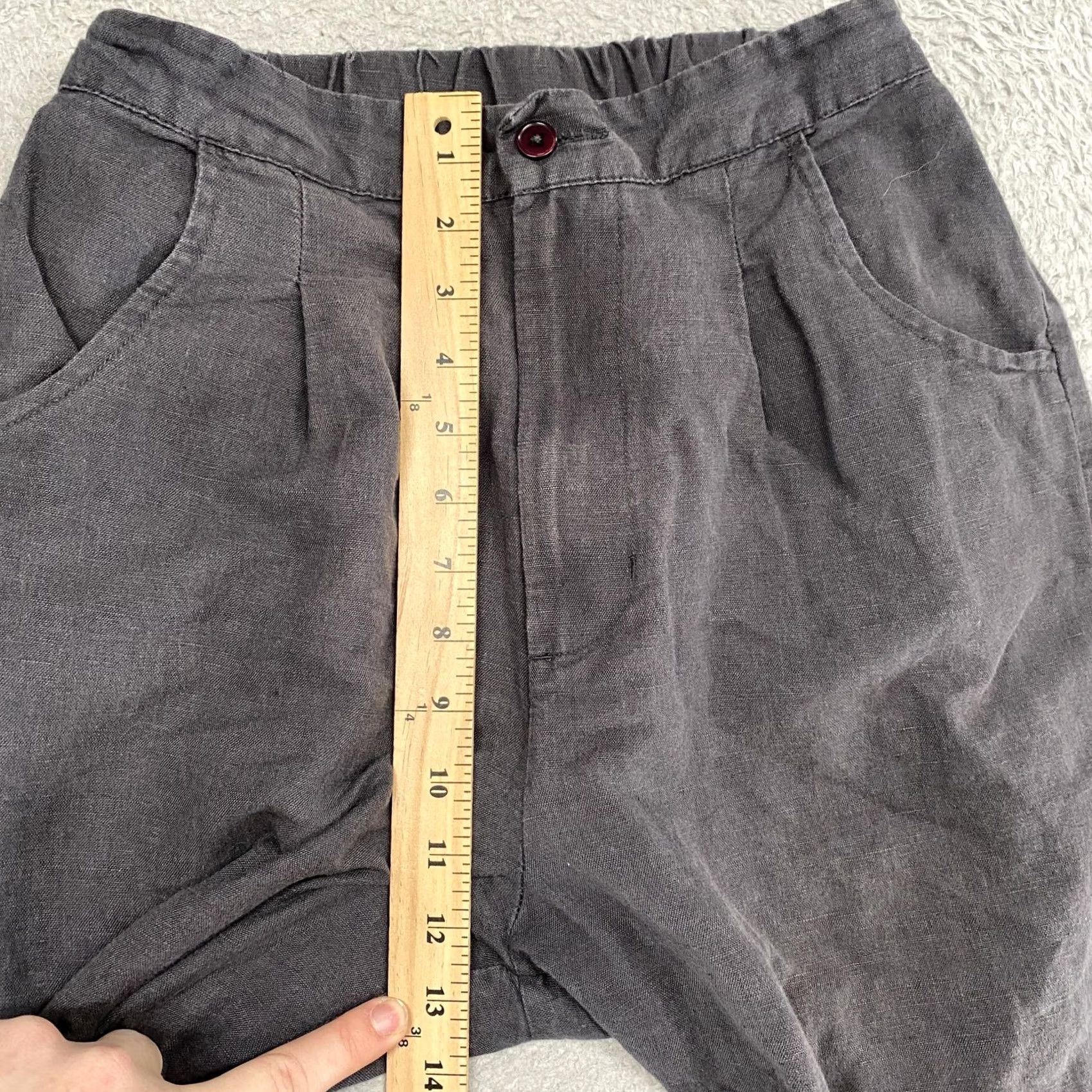 Vintage Micaela Greg Barrel Pants Womens XS Gray Linen Cotton Pleated Cuffed Ankle Size 26" / US 2 / IT 38 - 5 Thumbnail
