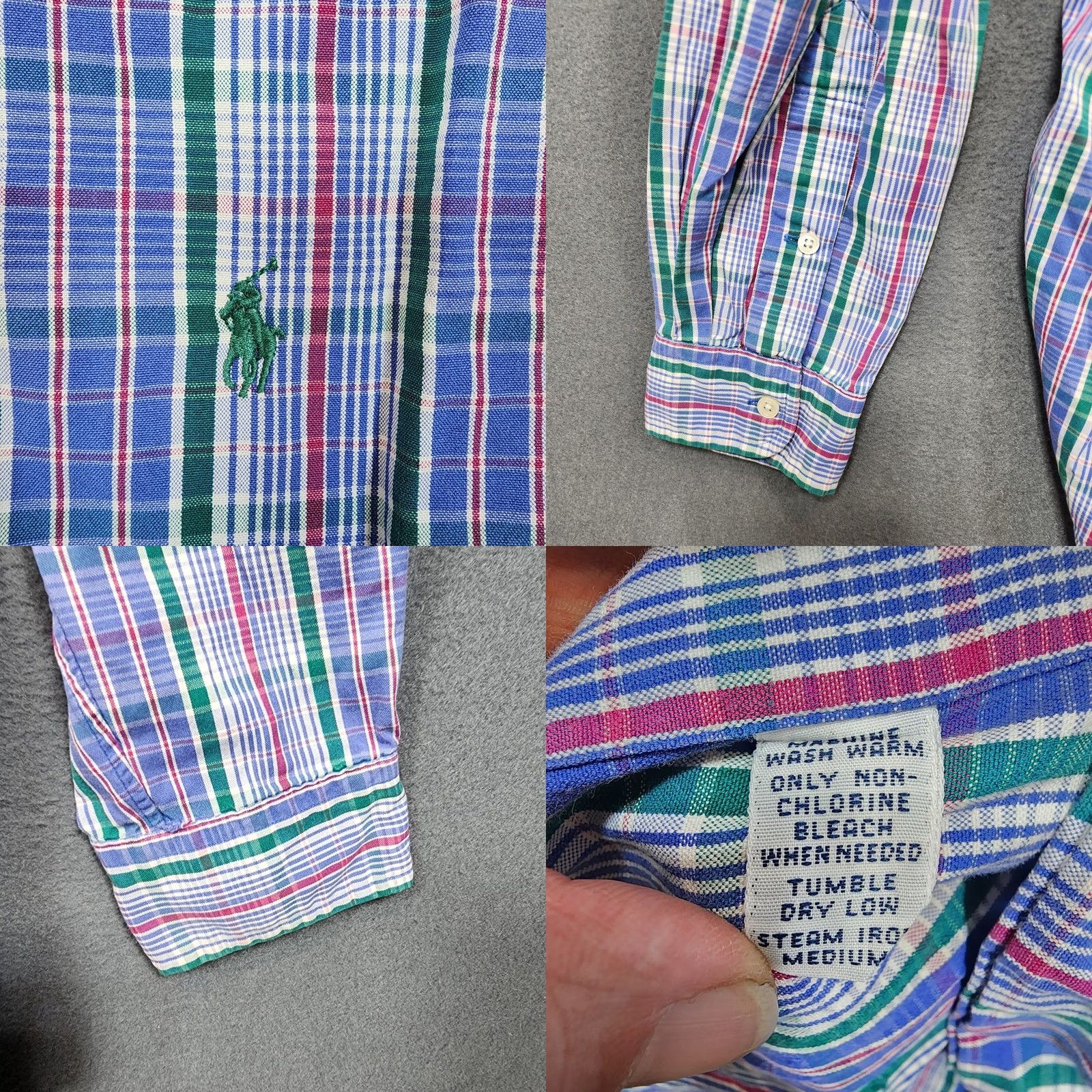 Ralph Lauren VINTAGE Ralph Lauren Mens Blake Long Sleeve Button Up Shirt L Blue Plaid Dress Shirt Mens Size US L / EU 52-54 / 3 - 8 Thumbnail