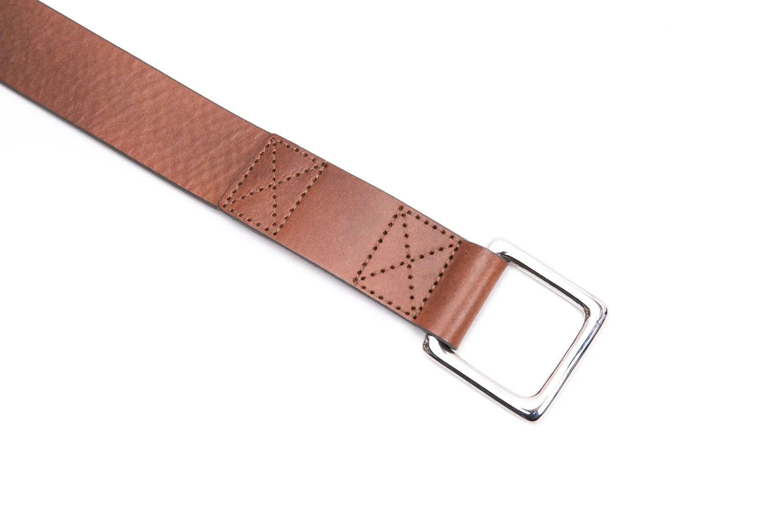 Armani Double Buckle Leather Belt in Khaki Brown, Size 38 Size ONE SIZE - 4 Thumbnail