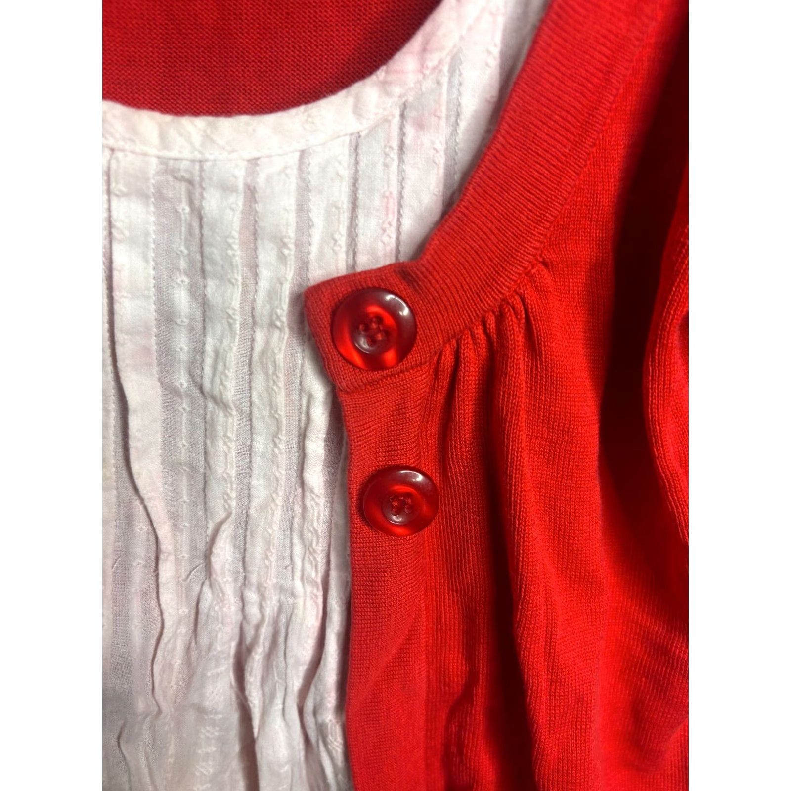 Doublet VTG 80's Cardigan Sweater Womens M Puff Sleeve Double Button Layered 6711 Size S / US 4 / IT 40 - 3 Thumbnail