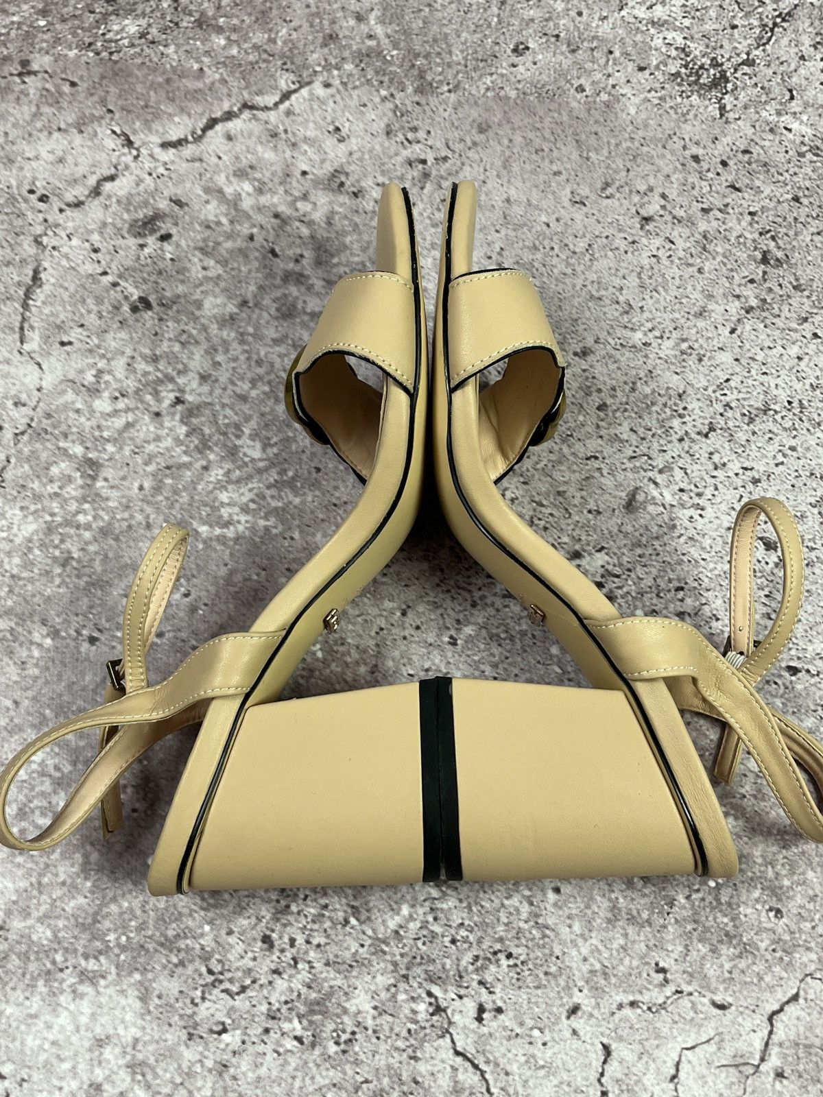 Gucci Gucci Marmont Block Heel Sandals Beige Leather GG Logo🇮🇹Heels Size US 8 / IT 38 - 5 Thumbnail