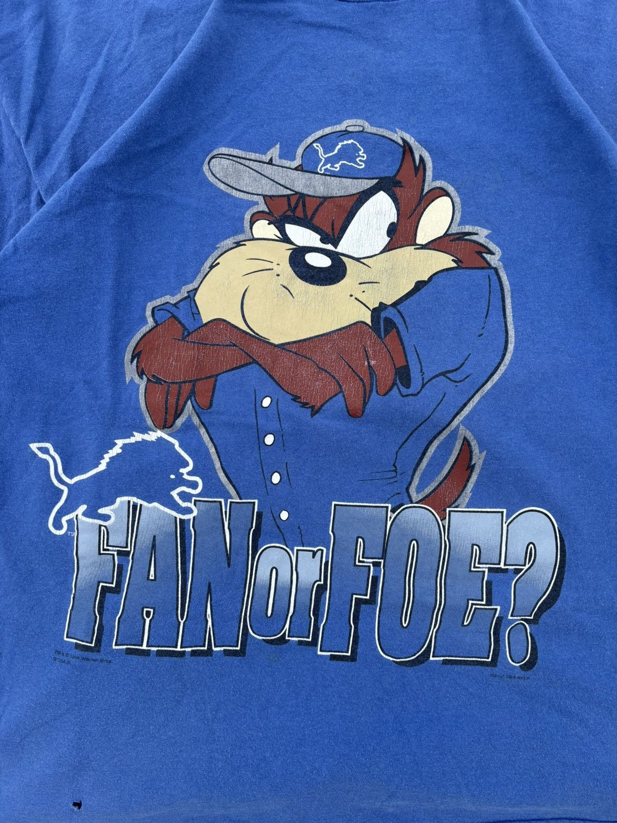 CSA Vintage 1998 Detroit Lions Taz Looney Tunes T Shirt Size US XL / EU 56 / 4 - 2 Thumbnail