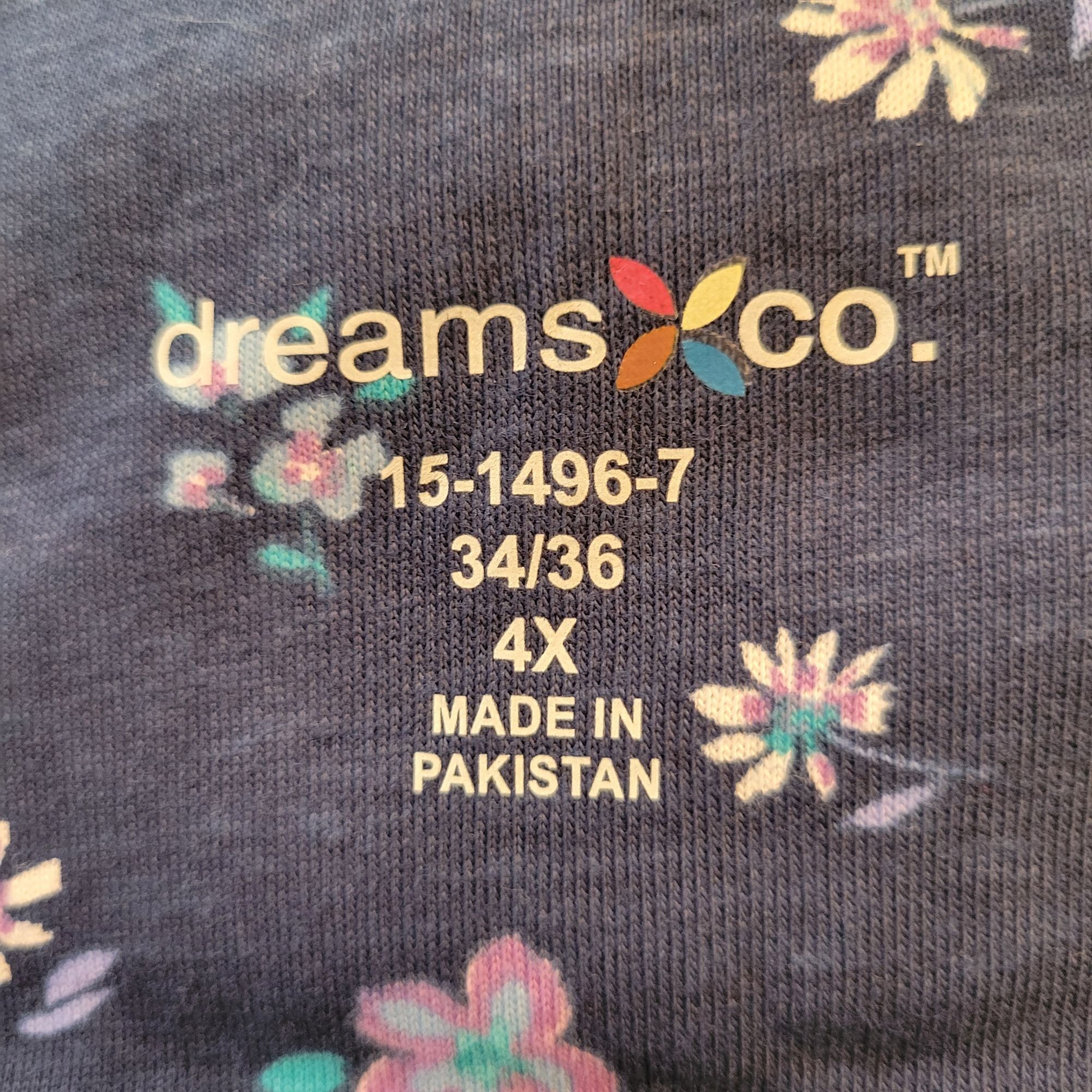 Vintage Dreams Co Blue Floral Nightgown 4X Cotton Long Modest House Size 4XL / US 24-26 - 3 Thumbnail