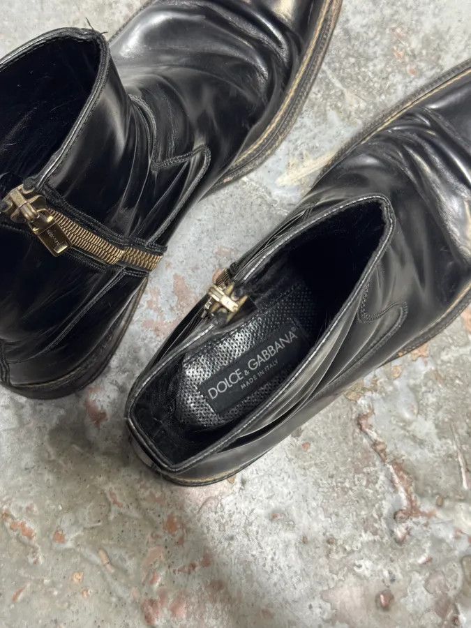 Dolce & Gabbana 2000s Dolce & Gabbana Black Leather Ankle Boots Size US 10 / EU 43 - 3 Thumbnail