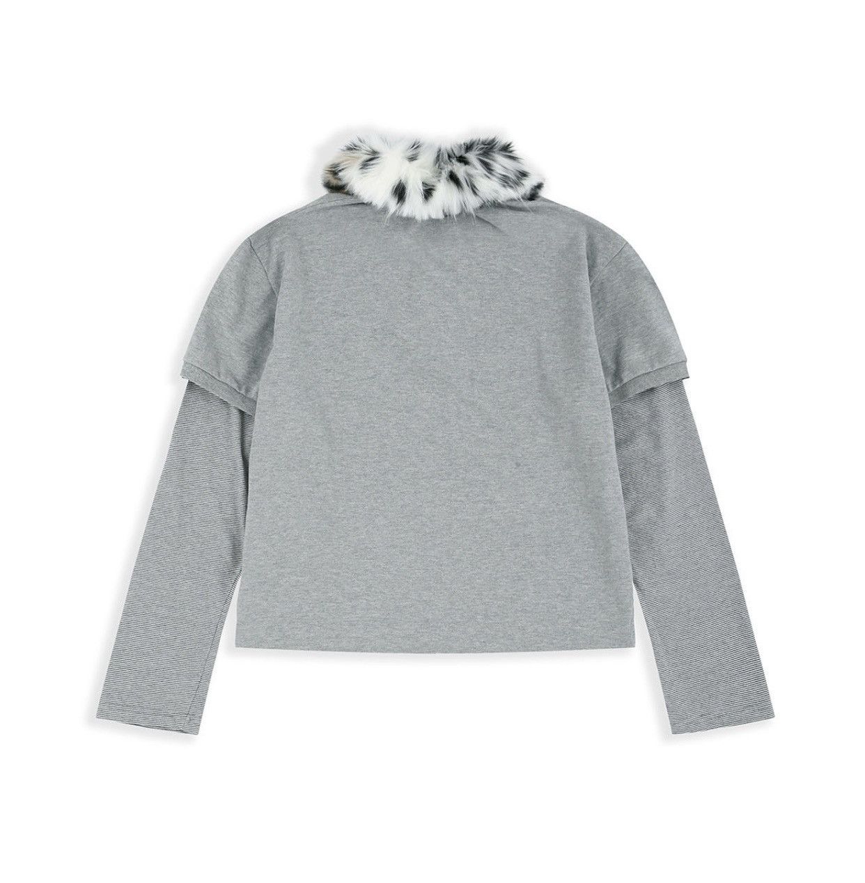 PROTOCOL INDEX FUR COLLAR LAYERED POLO SHIRTS-MELANGE GREY