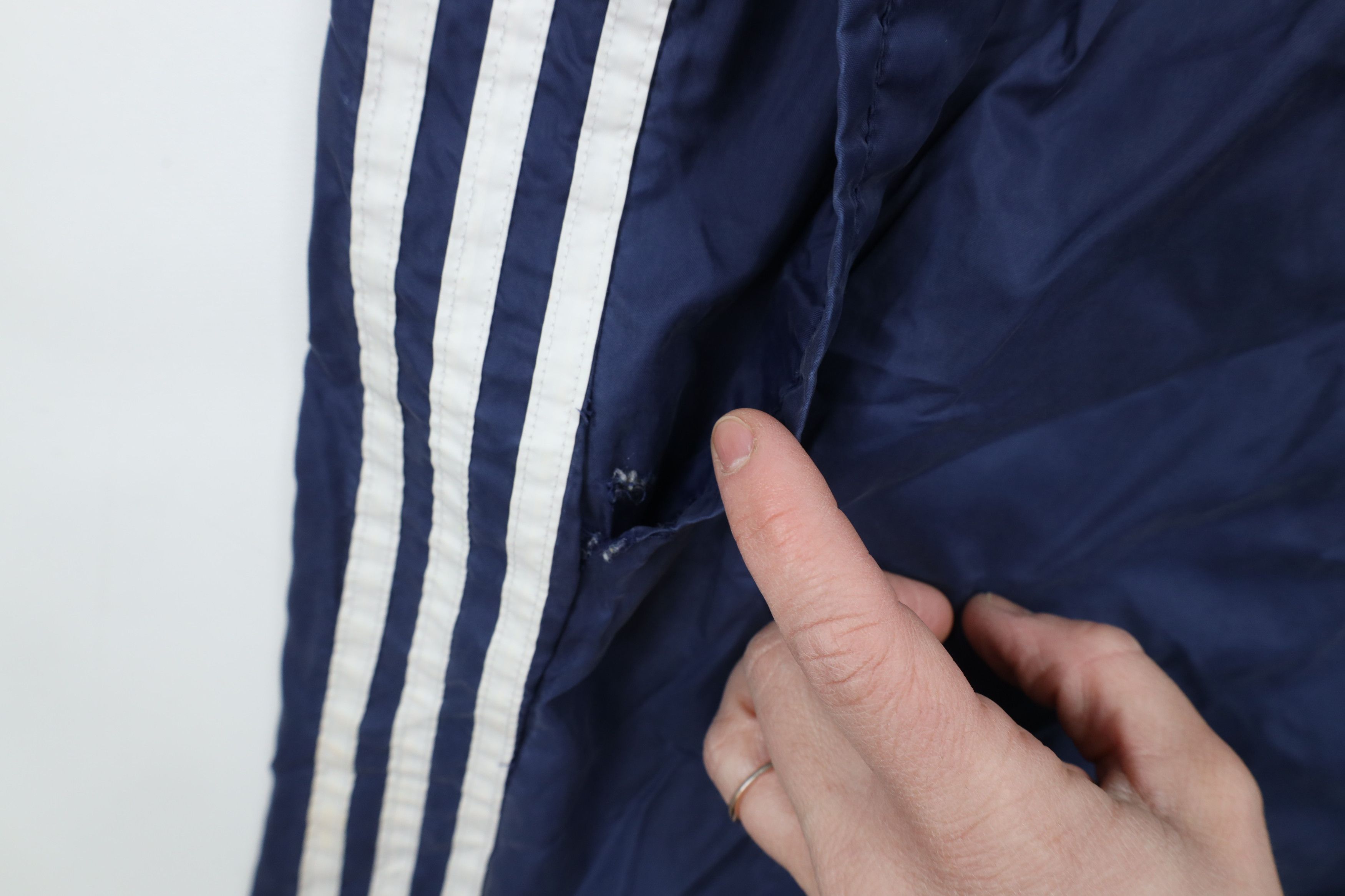 Adidas × Vintage Vintage 90s Adidas Spell Striped Cuffed Joggers Pants Nylon Size US 36 / EU 52 - 9 Thumbnail