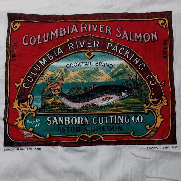 Vintage DS Vintage Columbia River Salmon Packing Label T-Shirt Size US XL / EU 56 / 4 - 1 Thumbnail