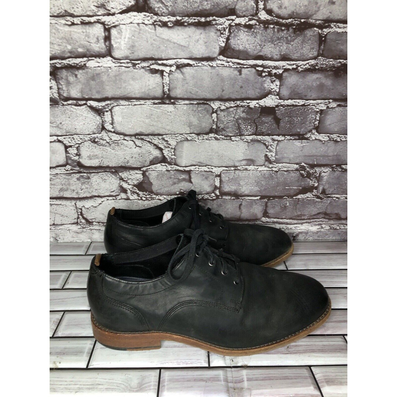 Cole Haan Cole Haan Grand Os. Black Leather Nubuck Casual Oxfords Shoe Size US 10 / EU 43 - 3 Thumbnail