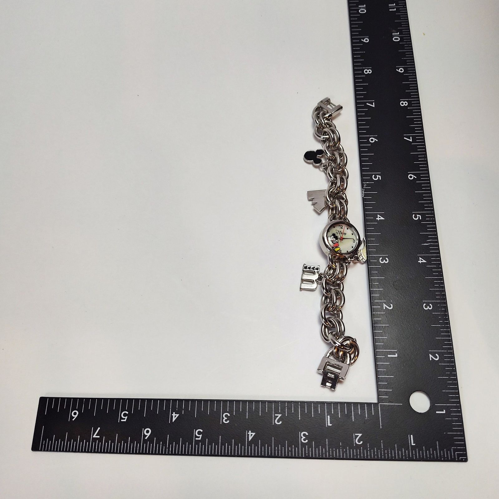 Disney Disney Mickey Mouse Charm Bracelet Watch Silver Glove Dangle Size ONE SIZE - 5 Thumbnail