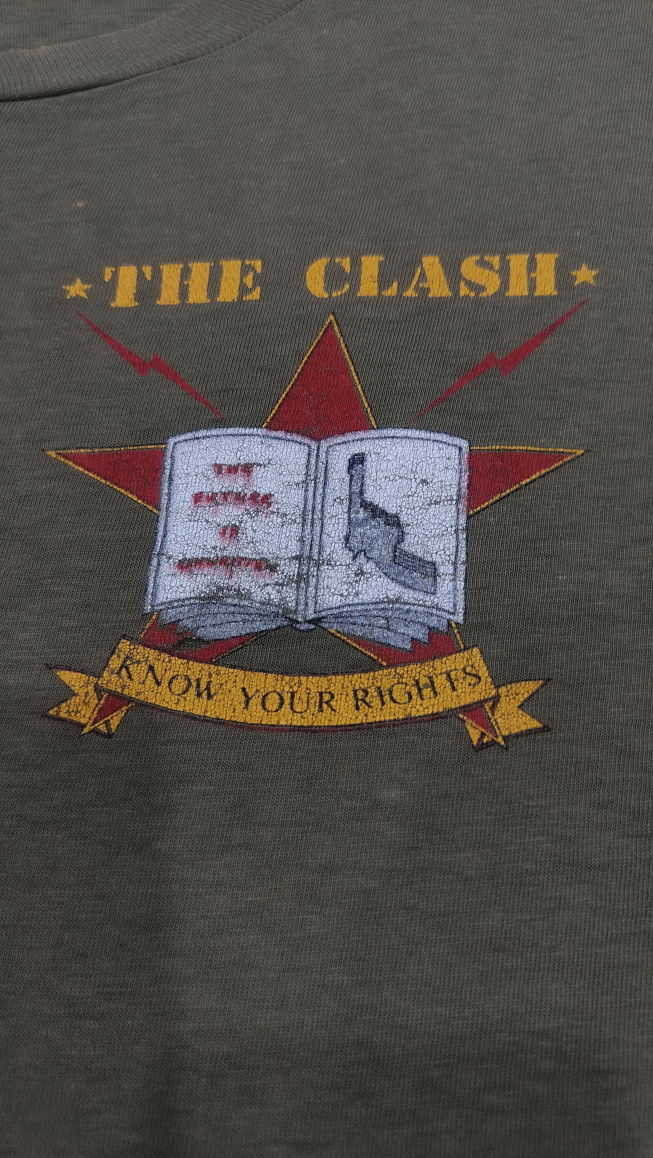 Vintage Vtg 80s Distressed paper thin Punk The Clash American war Size US L / EU 52-54 / 3 - 4 Thumbnail