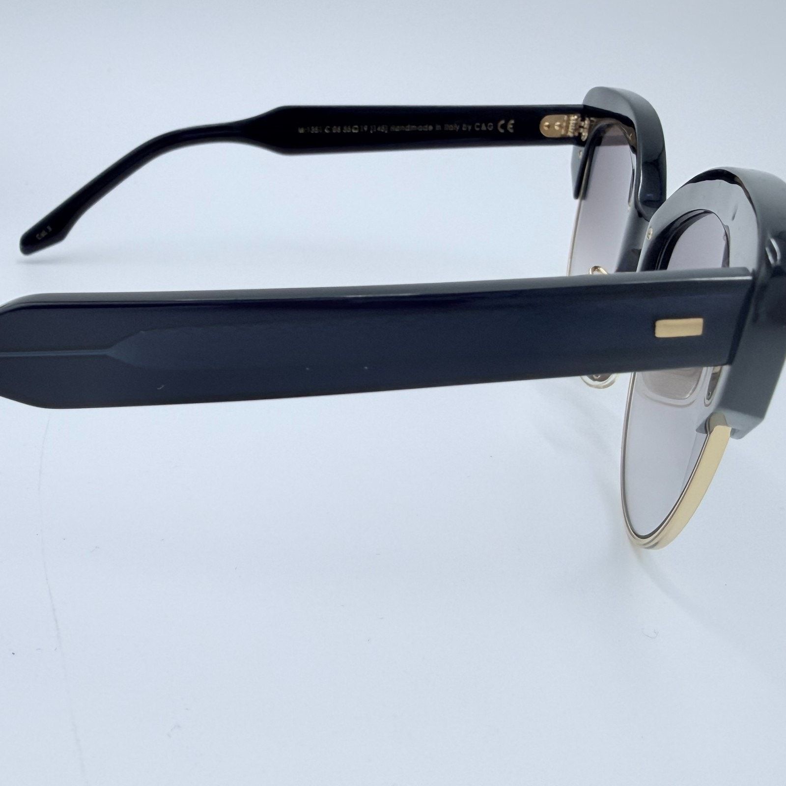 Cutler and Gross NEW Cutler and Gross 1351 06 Black Gold Cat Eye Sunglasses Size ONE SIZE - 9 Thumbnail