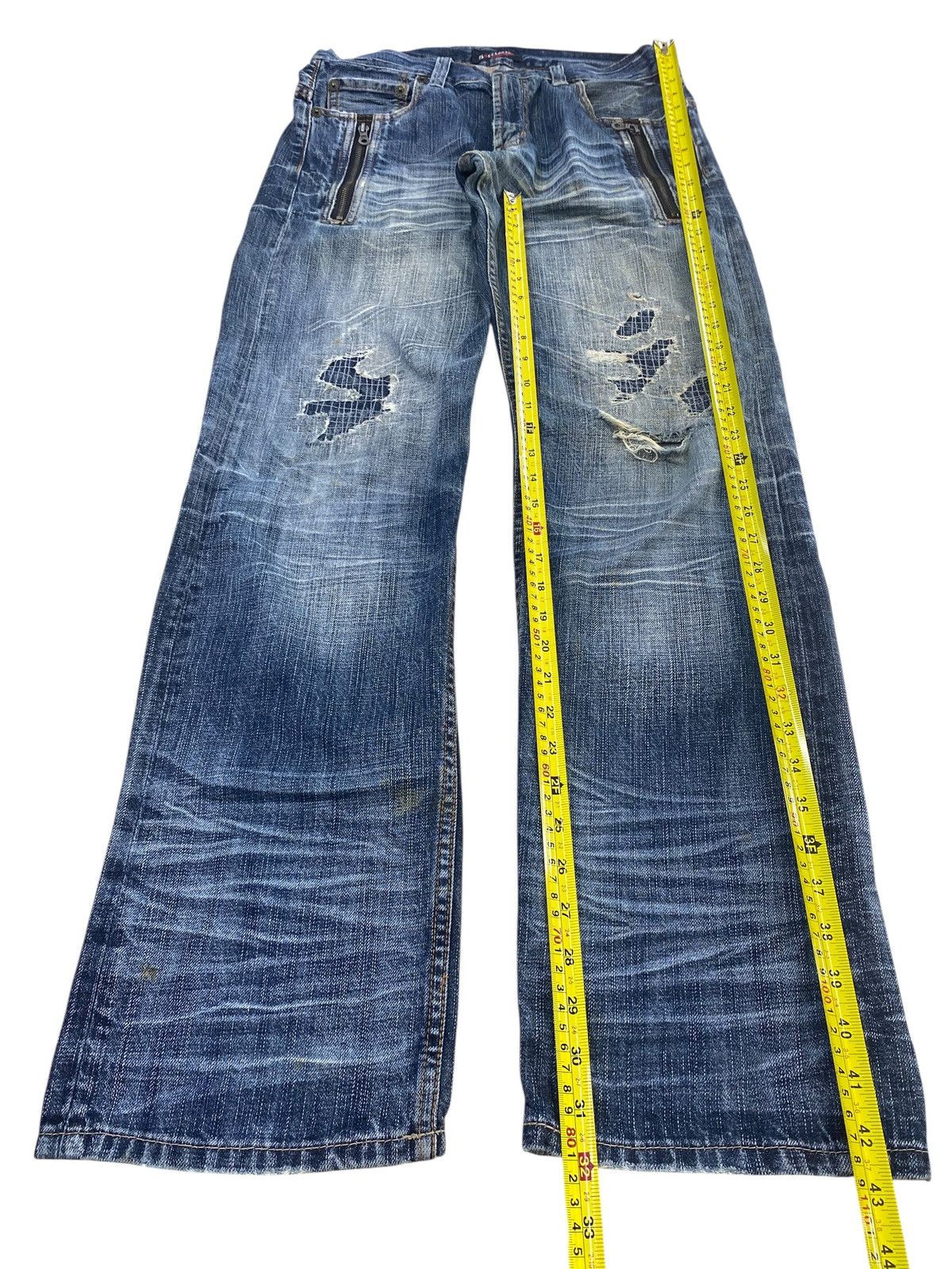 Japanese Brand Japanese Brand Ripped Patch Style Whiskers Jeans Size US 31 - 7 Thumbnail