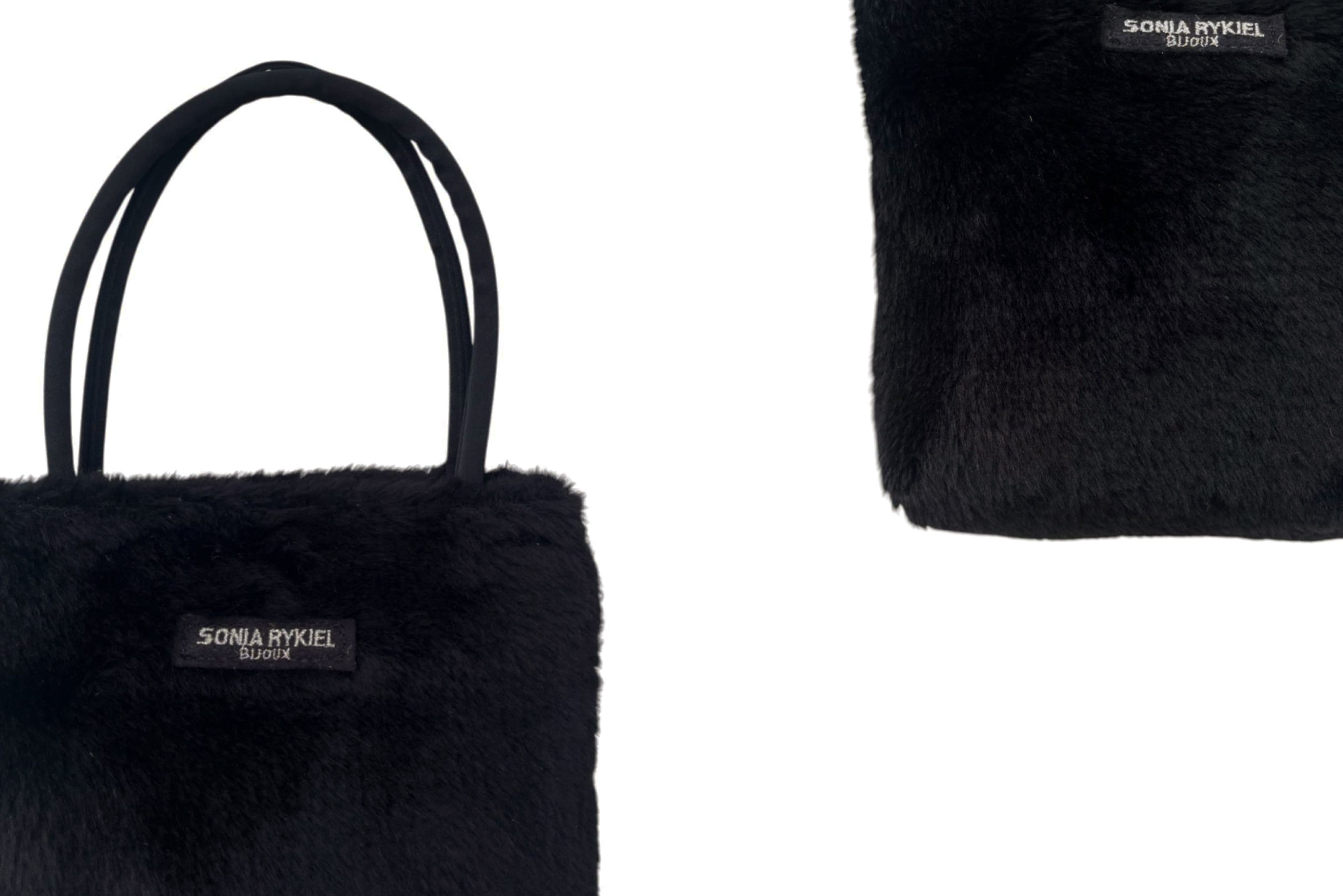 Sonia Rykiel SONIA RYKIEL Bijoux Plain Black Faux Fur Mini Top handle bag Size ONE SIZE - 4 Thumbnail