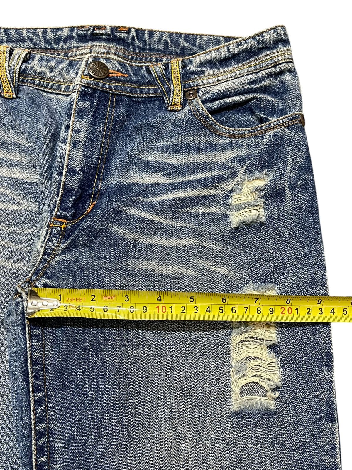 Japanese Brand Vintage Japanese Brand Blue Faded Distressed Loose Jeans Size US 30 / EU 46 - 15 Thumbnail