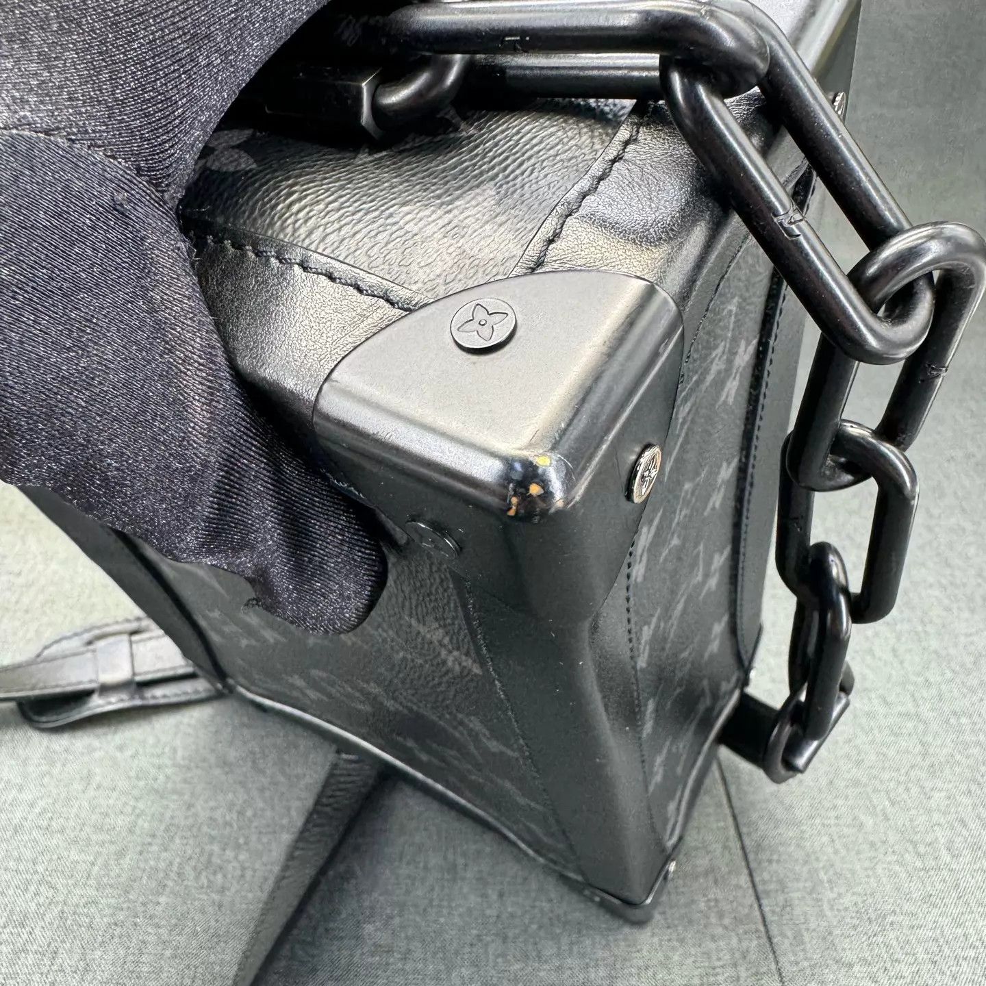 Louis Vuitton LV SOFT TRUNK Black Box Bag Worn Bottom Hardware Size ONE SIZE - 5 Thumbnail