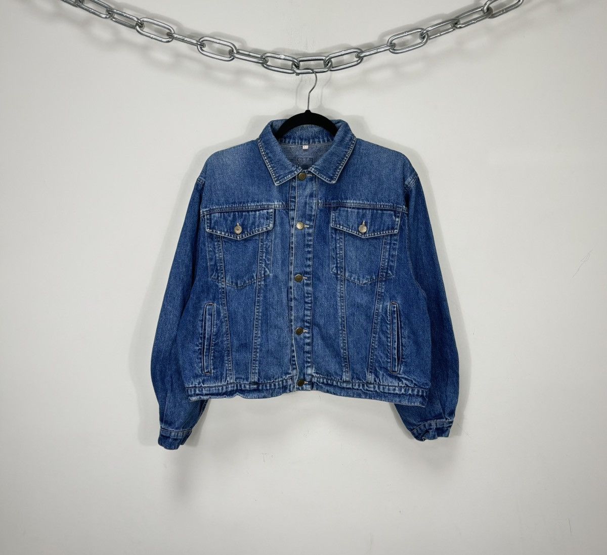 Moschino Vintage Moschino Women’s 90s Blue Boxy Fit Denim Jacket Size M / US 6-8 / IT 42-44 - 1 Thumbnail