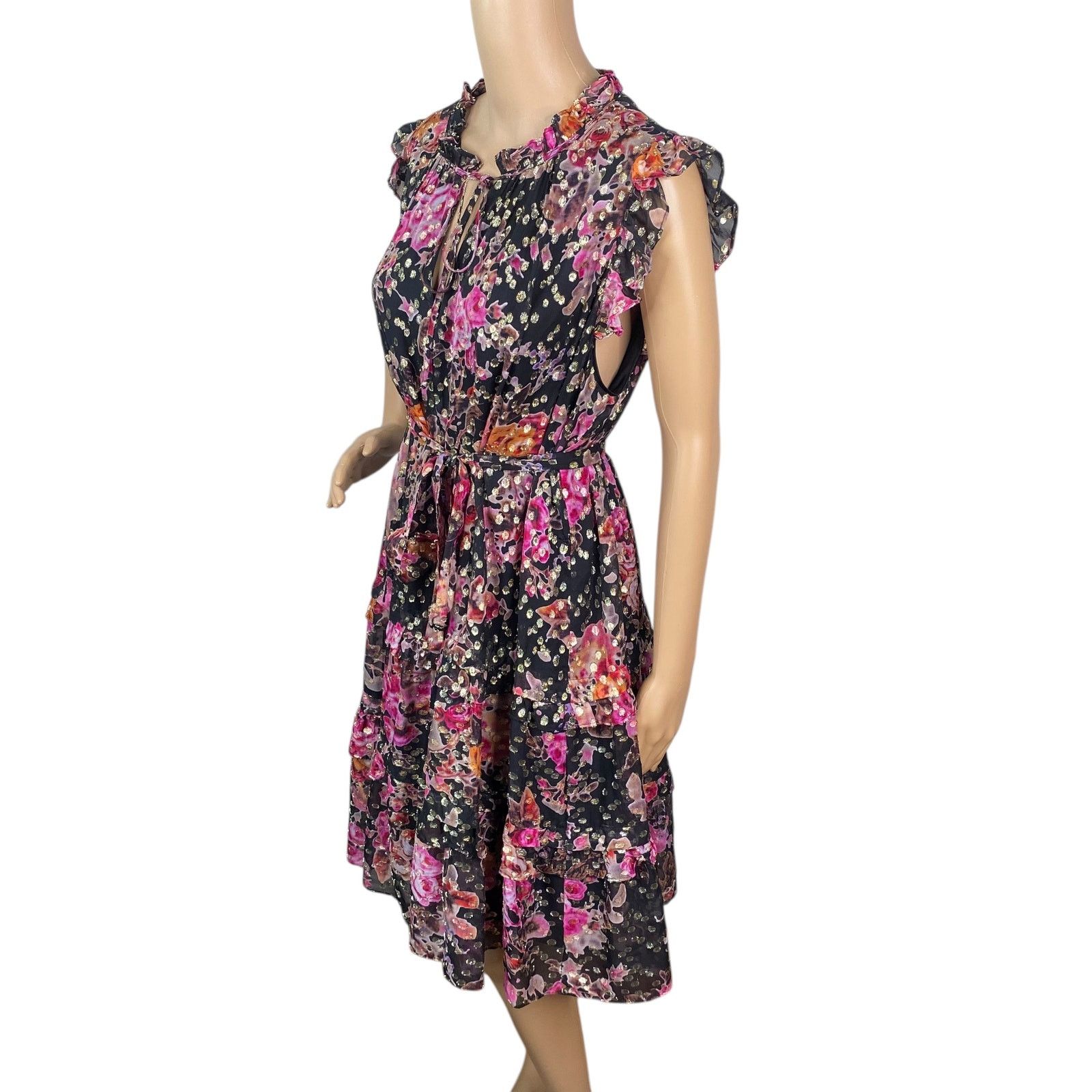 KOBI HALPERIN Kobi Halperin $648 Brook Black Gold Floral Mini Dress SZ XL Size XL / US 12-14 / IT 48-50 - 12 Thumbnail