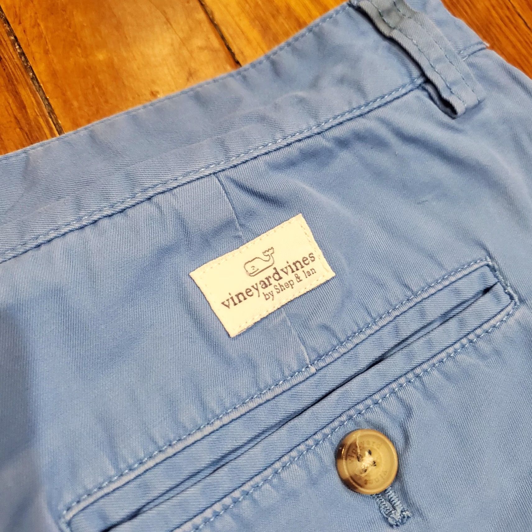 Vineyard Vines Vineyard Vines Club Short Shorts Mens 33 Chino Flat Front Blue 9in Inseam Casual Pockets Whale Logo 1H0213 Size US 33 - 3 Thumbnail