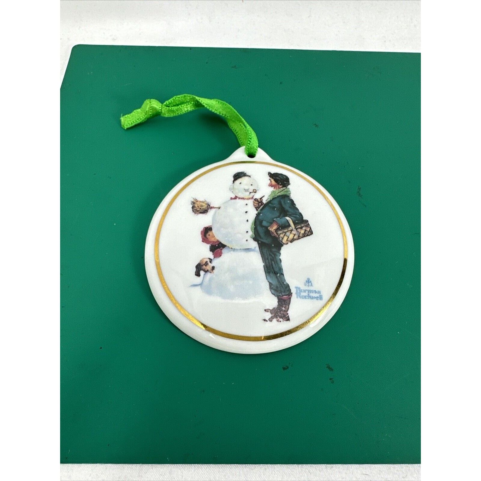 Other Norman Rockwell Ornament "Snow Sculpturing" Porcelain 1950 Size ONE SIZE - 4 Thumbnail