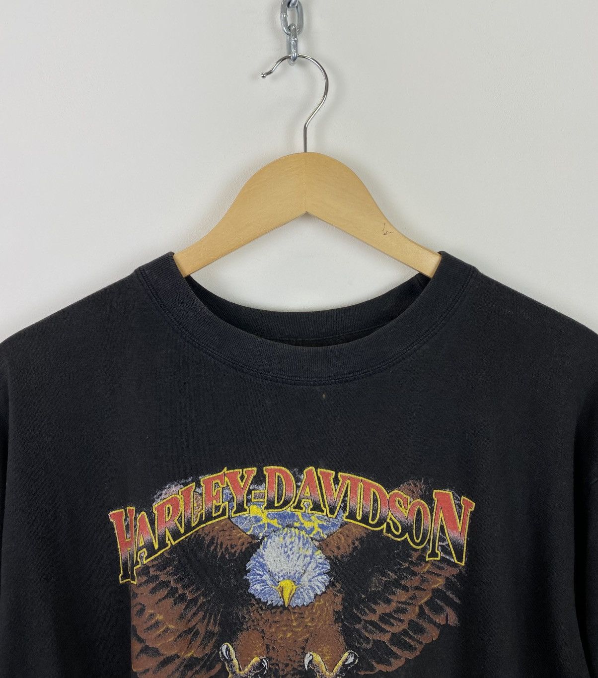 Vintage Vintage Harley Davidson Faded Distressed T-Shirt Sz XL Black Size US XL / EU 56 / 4 - 2 Thumbnail