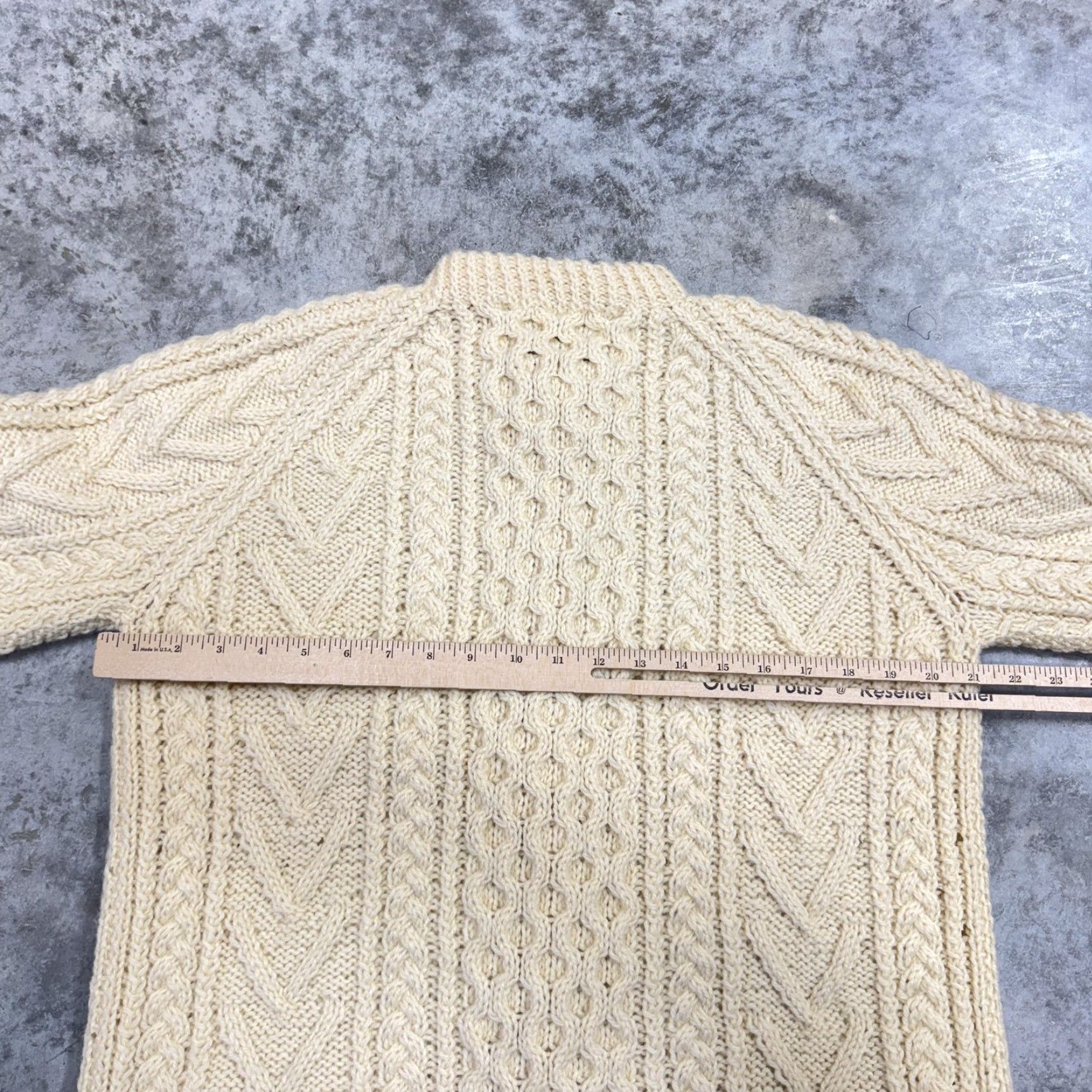 Vintage Connemara Handknits Sweater Cardigan Womens M White Aran Wool Irish Knit Size M / US 6-8 / IT 42-44 - 6 Thumbnail