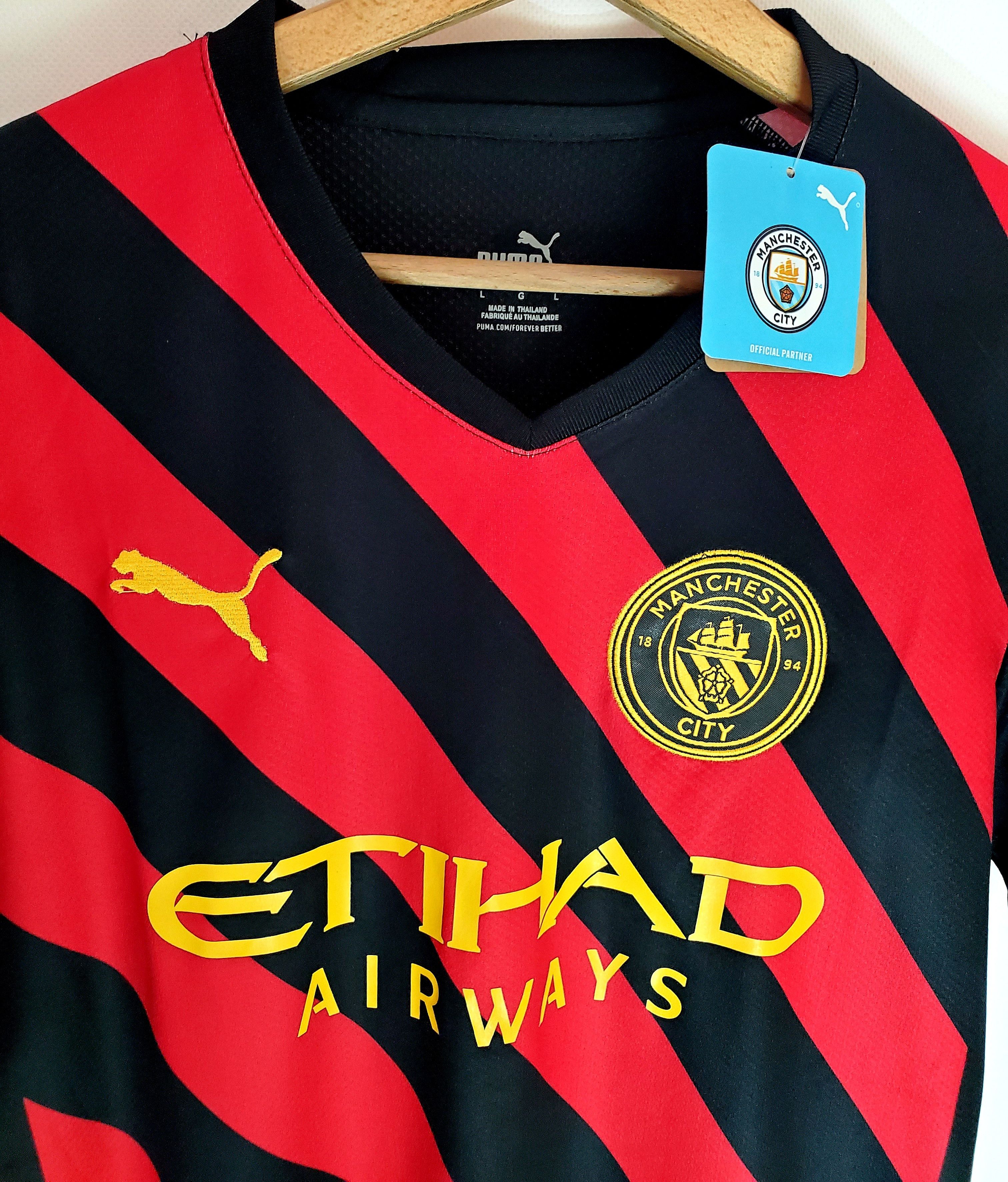 Nike MANCHESTER CITY 2022 2023 AWAY FOOTBALL SOCCER JERSEY SIZE L Size US L / EU 52-54 / 3 - 3 Thumbnail