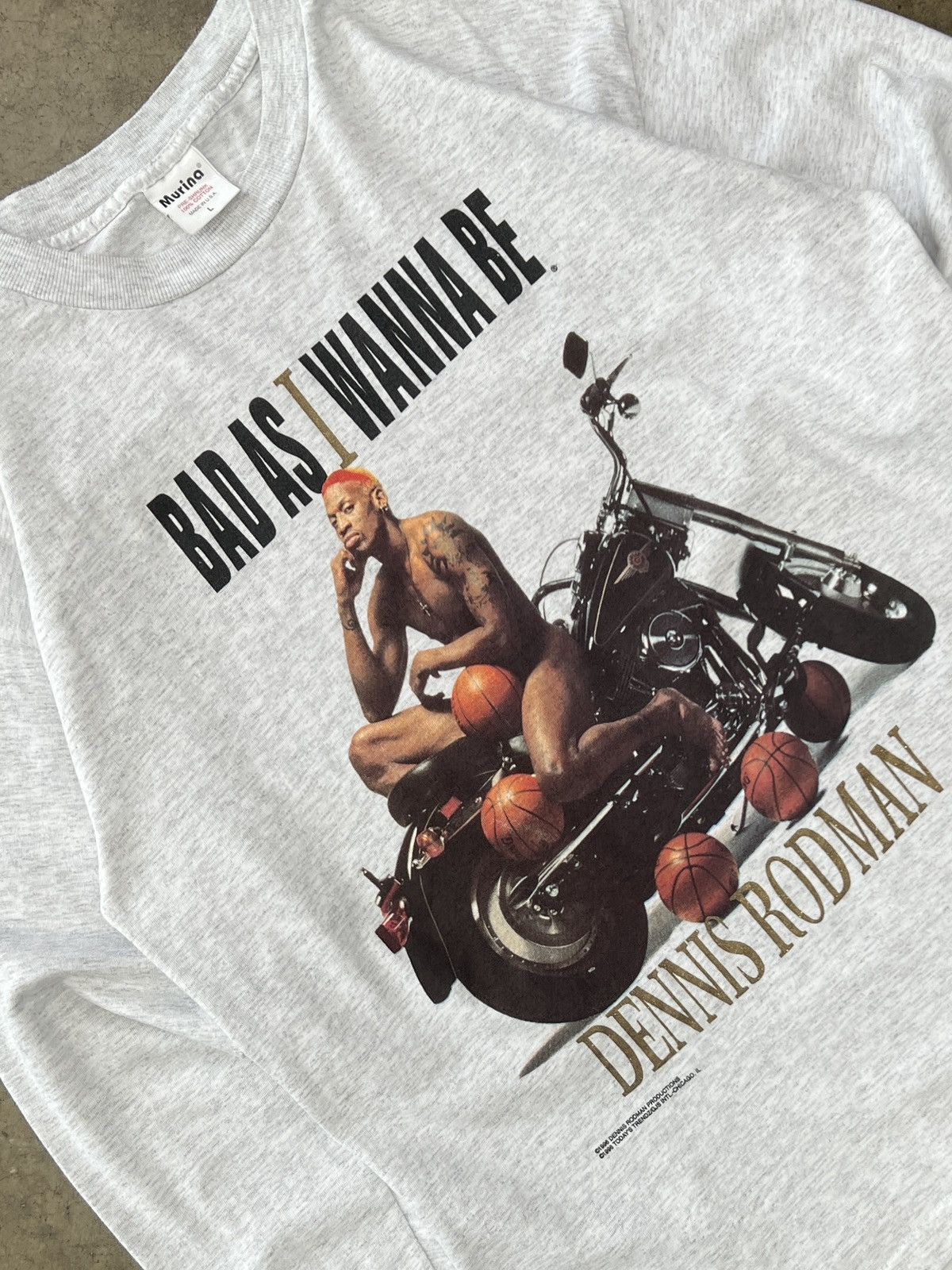 Vintage Vintage 96 Dennis Rodman Bad Long Sleeve Tee Large Size US L / EU 52-54 / 3 - 1 Thumbnail