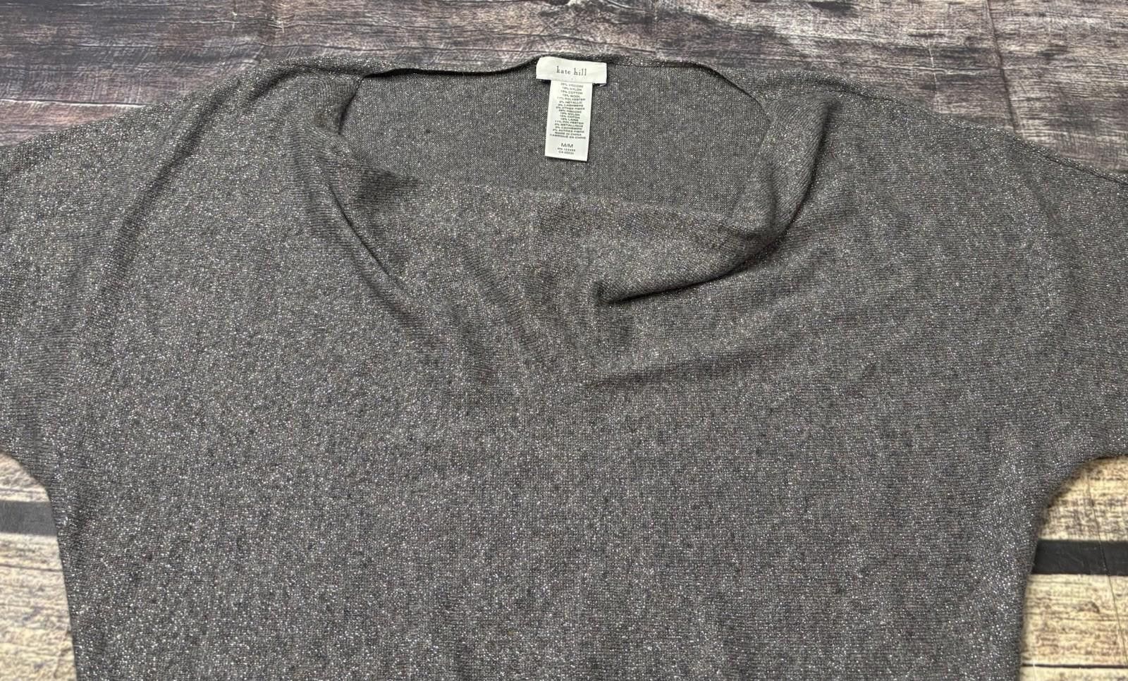 Other Kate Hill Sweater Womens Medium Wool Cashmere Blend Metallic Size M / US 6-8 / IT 42-44 - 4 Thumbnail