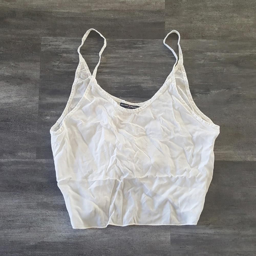 Designer White Classic Melville Cropped Blouse Size ONE SIZE - 1 Thumbnail