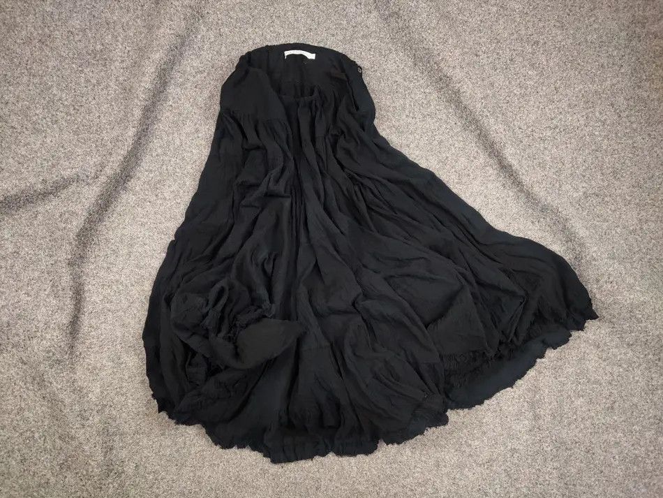 image of Vintage Allsaints Magnificent Voluminous Long Skirt Y2K in Black, Women's (Size 32)
