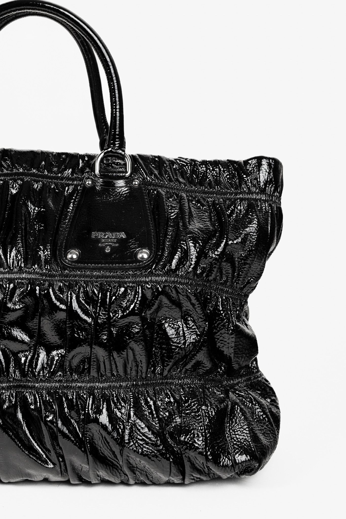 Prada Prada Nero Vernice Gaufre Leather Tote Size ONE SIZE - 6 Thumbnail