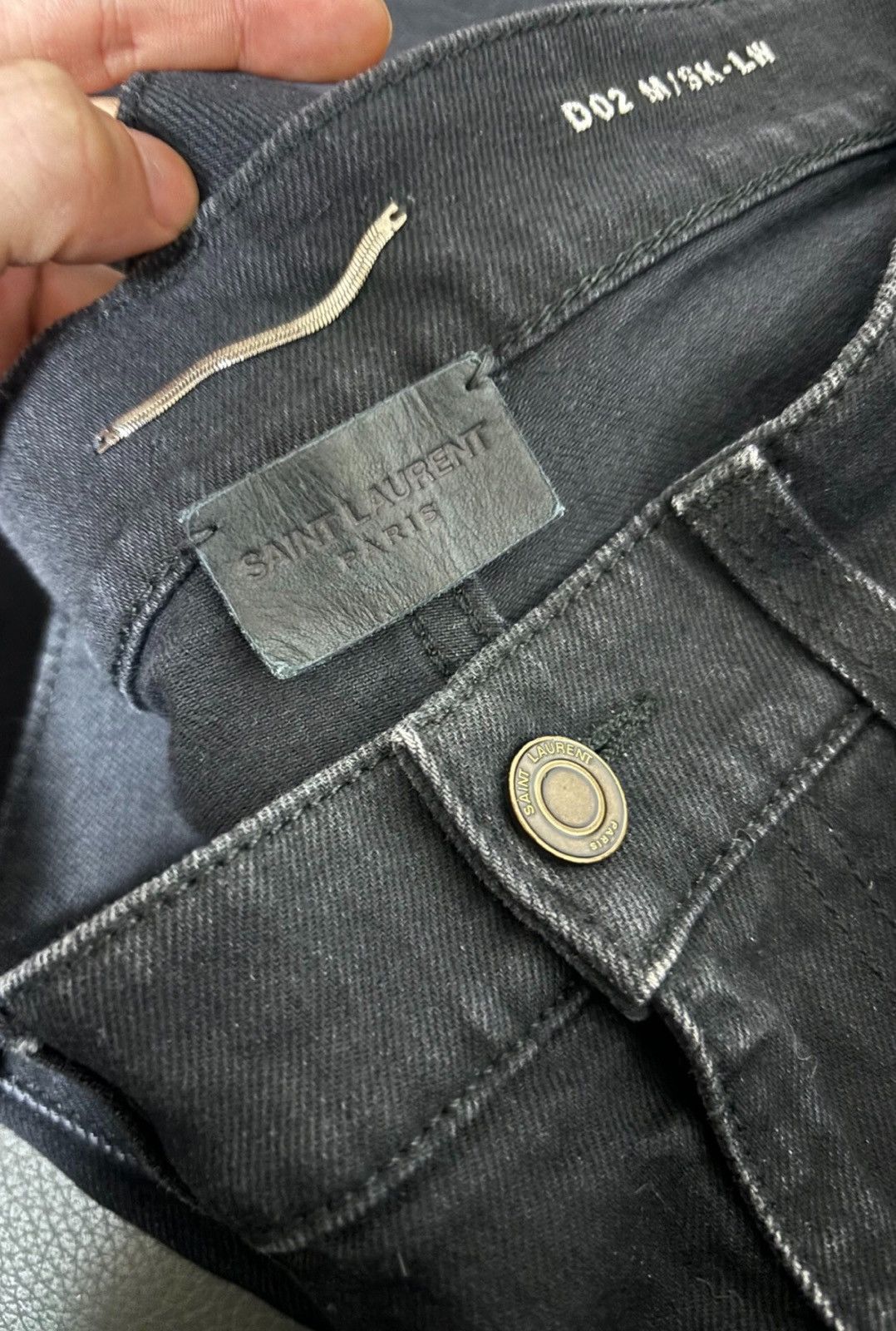 Saint Laurent Paris Saint Laurent SLP 2022FW Black Gray Distressed Basic Jeans Size US 32 / EU 48 - 3 Thumbnail