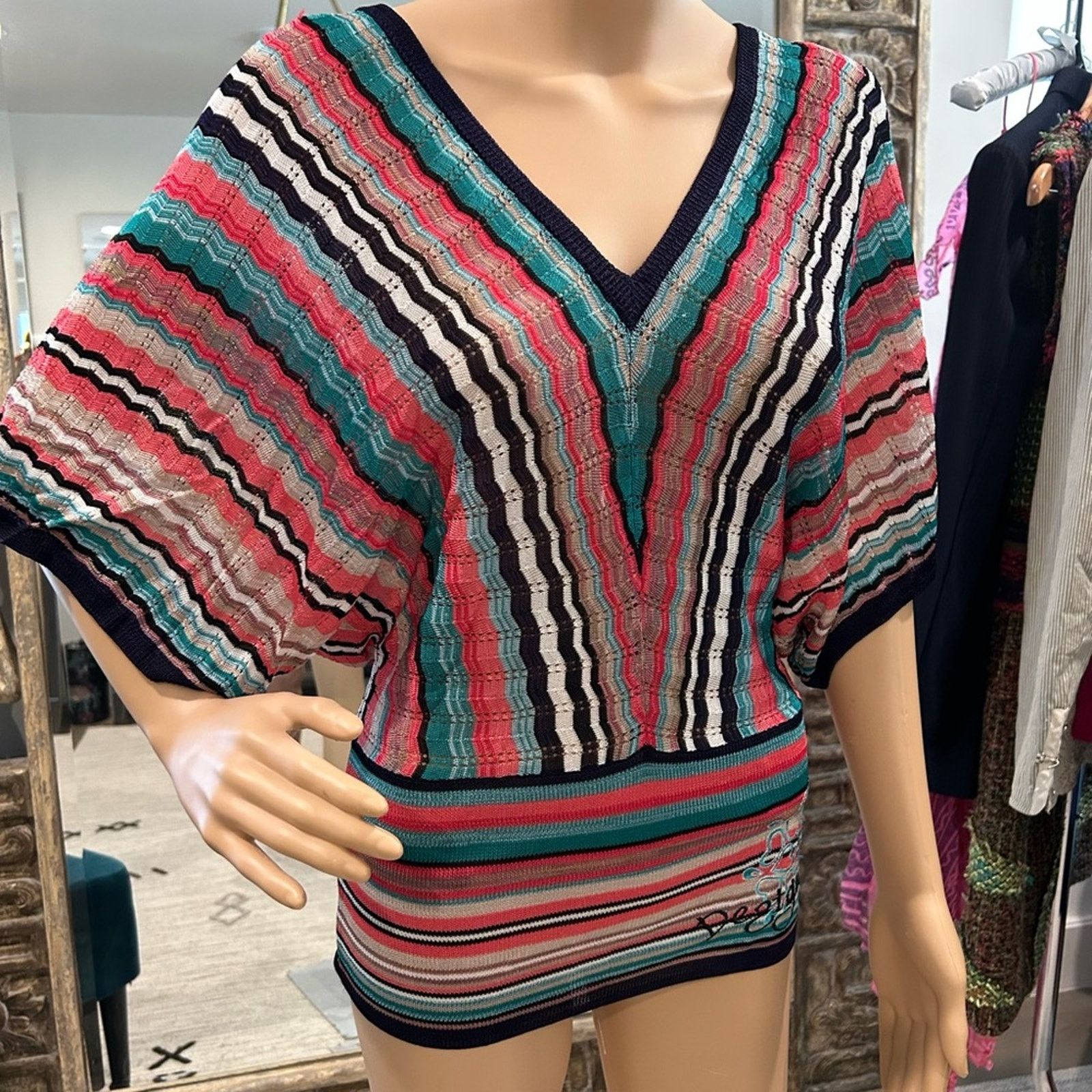 Desigual Desigual multicolored knit viscose women’s top medium Size M / US 6-8 / IT 42-44 - 1 Thumbnail