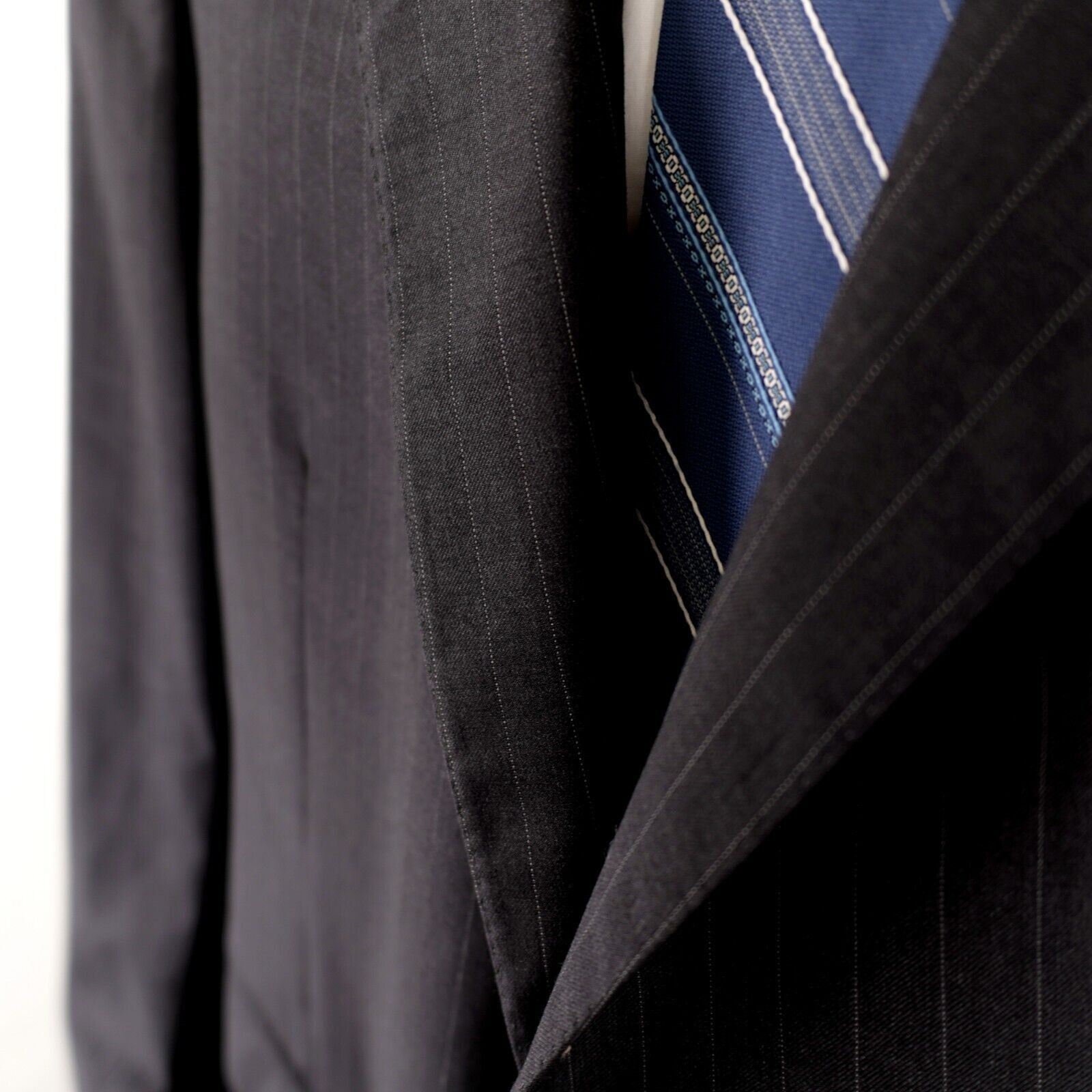 Jos. A. Bank Jos A Bank Signature Gold Gray Pin Striped Wool 2 Button Sui Size 46R - 3 Thumbnail