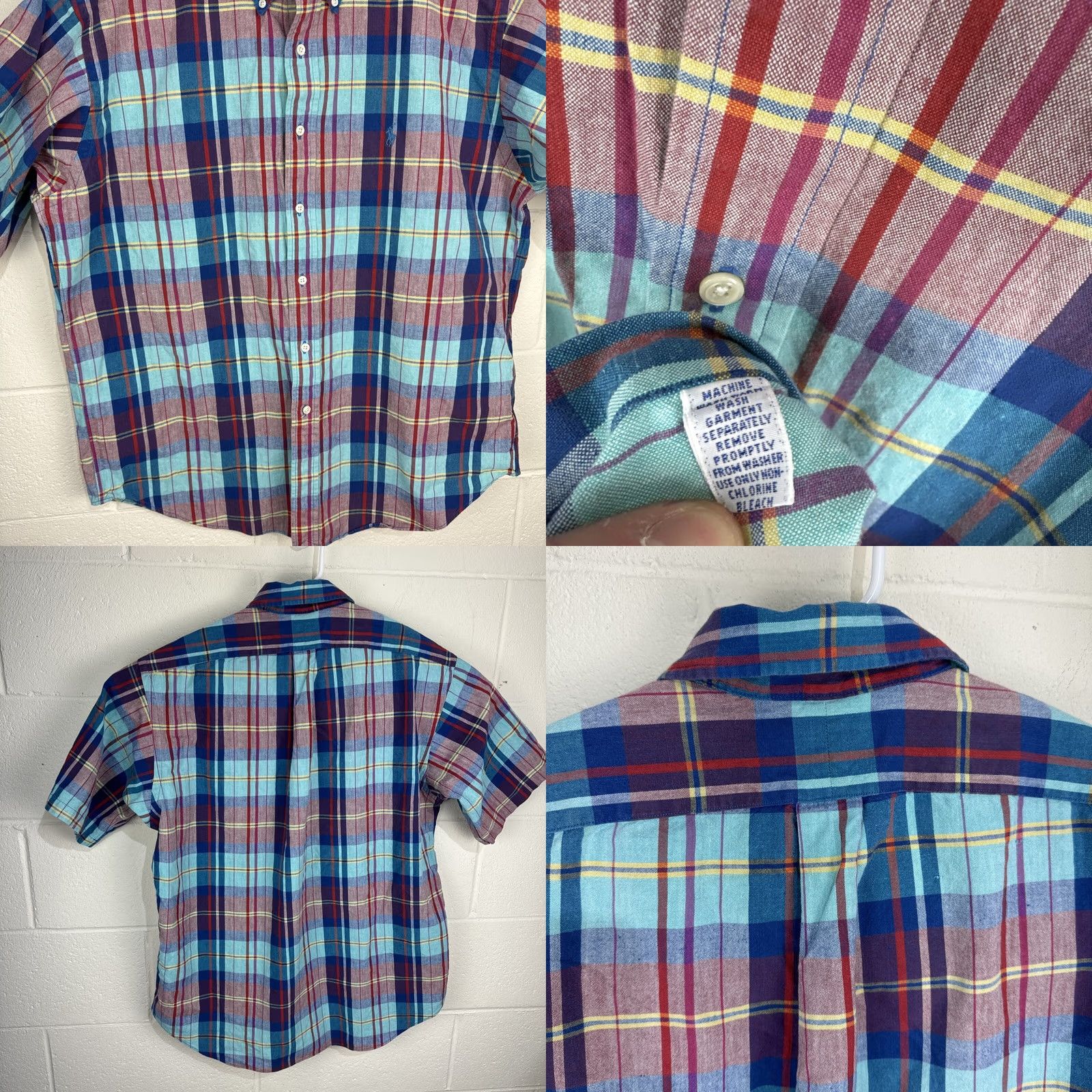 Ralph Lauren Ralph Lauren Shirt Mens L BLAIRE SHORT SLEEVE BUTTON DOWN MADRAS PLAID COTTON Size US L / EU 52-54 / 3 - 8 Thumbnail