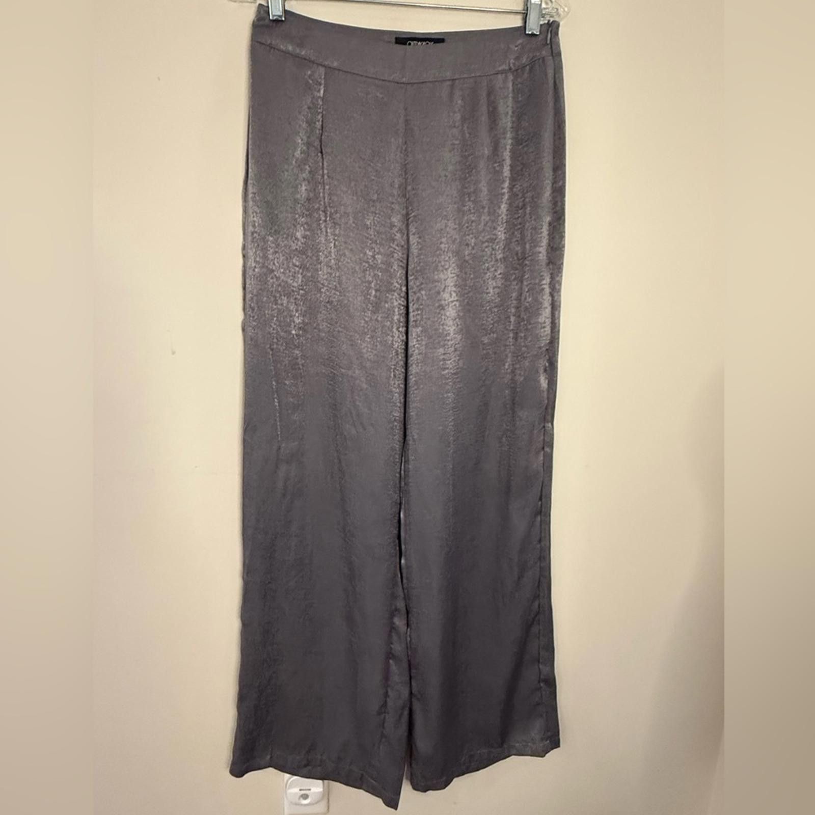 Other Outrageous Fortune shimmery silver wide leg dress pants SZ 8 Size 30" / US 8 / IT 44 - 1 Thumbnail