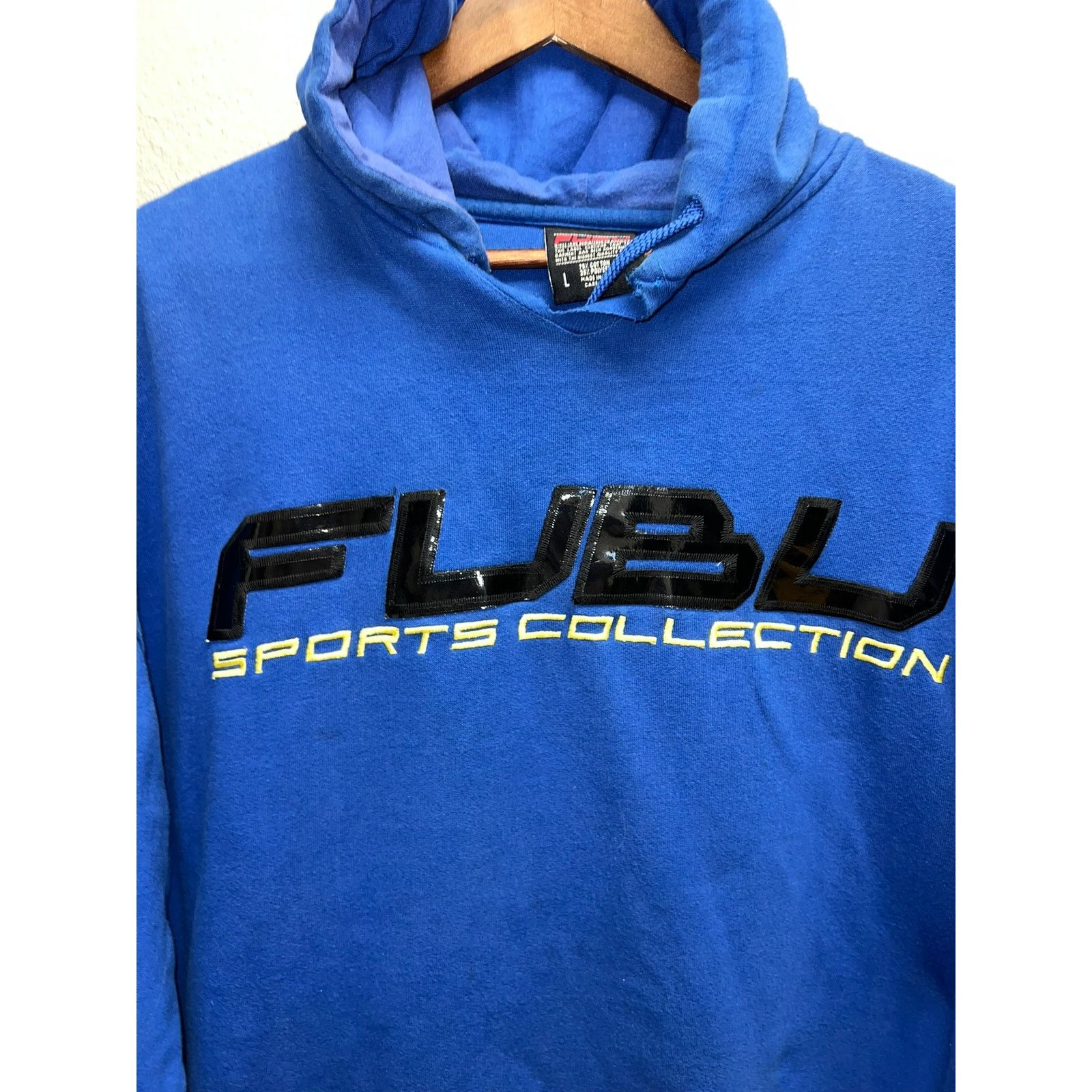 Vintage Fubu Sports Collection Hoodie Blue Pullover Cut Neck Y2K L Size US L / EU 52-54 / 3 - 4 Thumbnail
