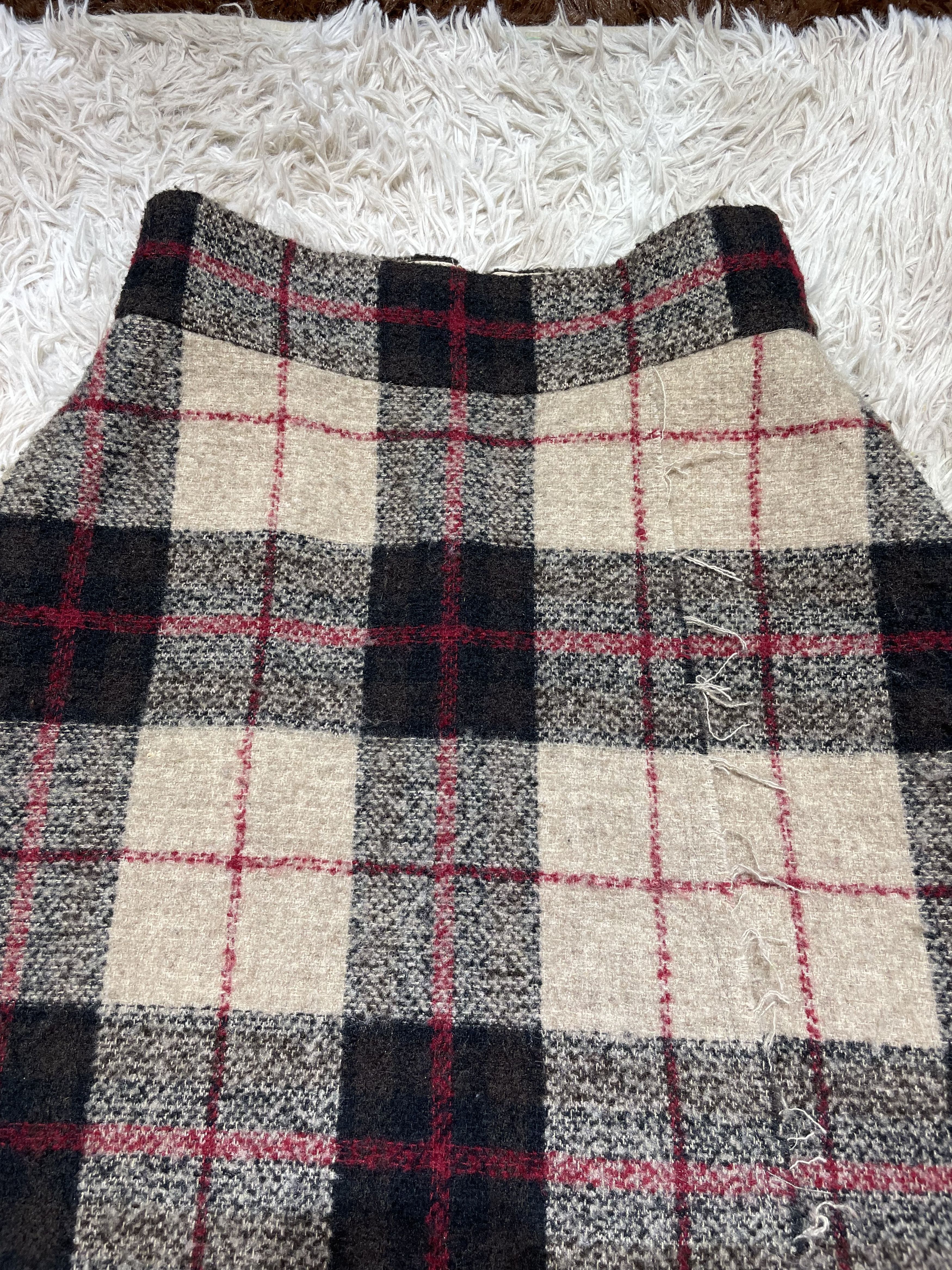 Japanese Brand Mila Owen Wool Blend Check Tartan Skirt High Waist 27 Size 26" / US 2 / IT 38 - 5 Thumbnail