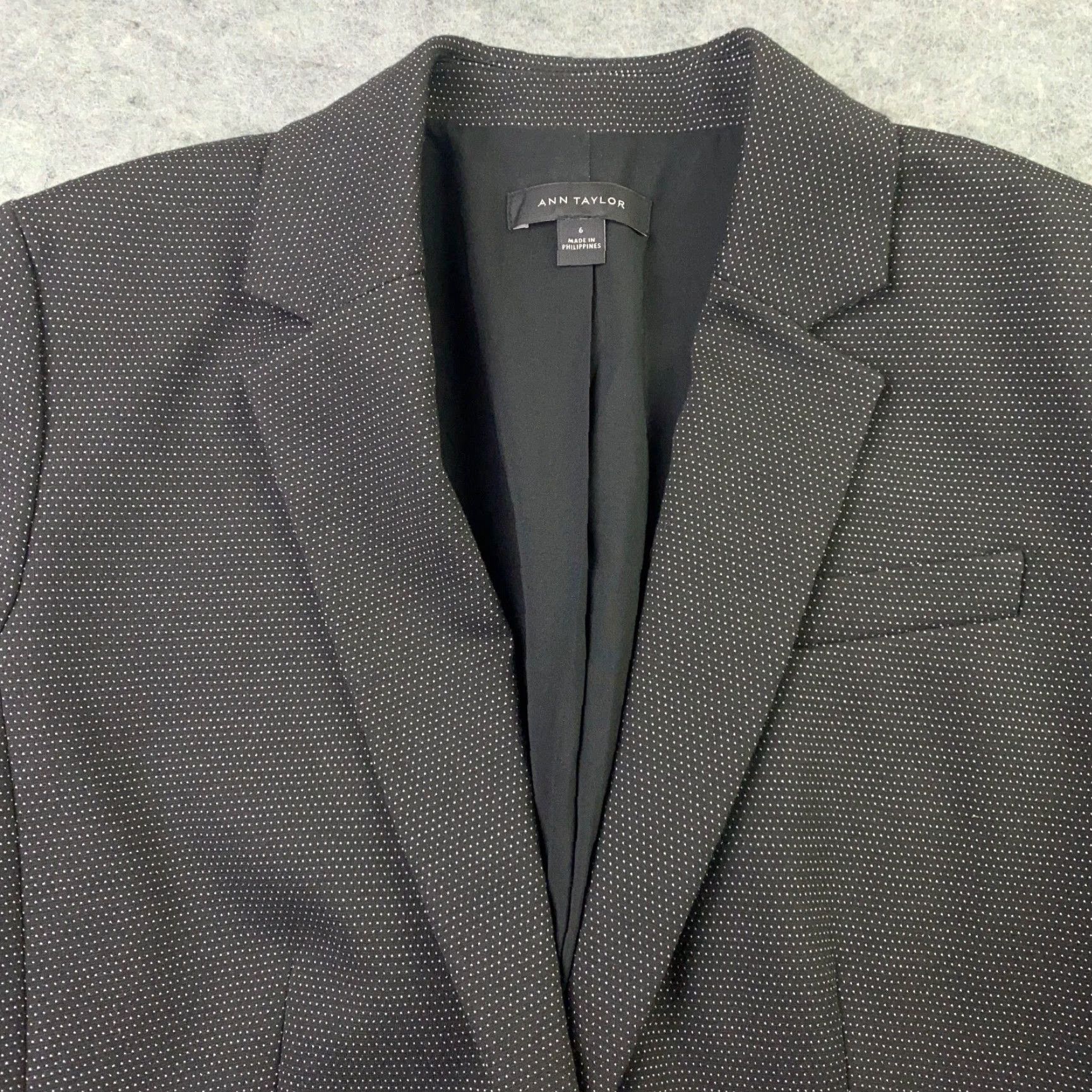 Ann Taylor Ann Taylor Womens Blazer Size 6 Gray Twill Single Button Stretch Lined Size M / US 6-8 / IT 42-44 - 3 Thumbnail