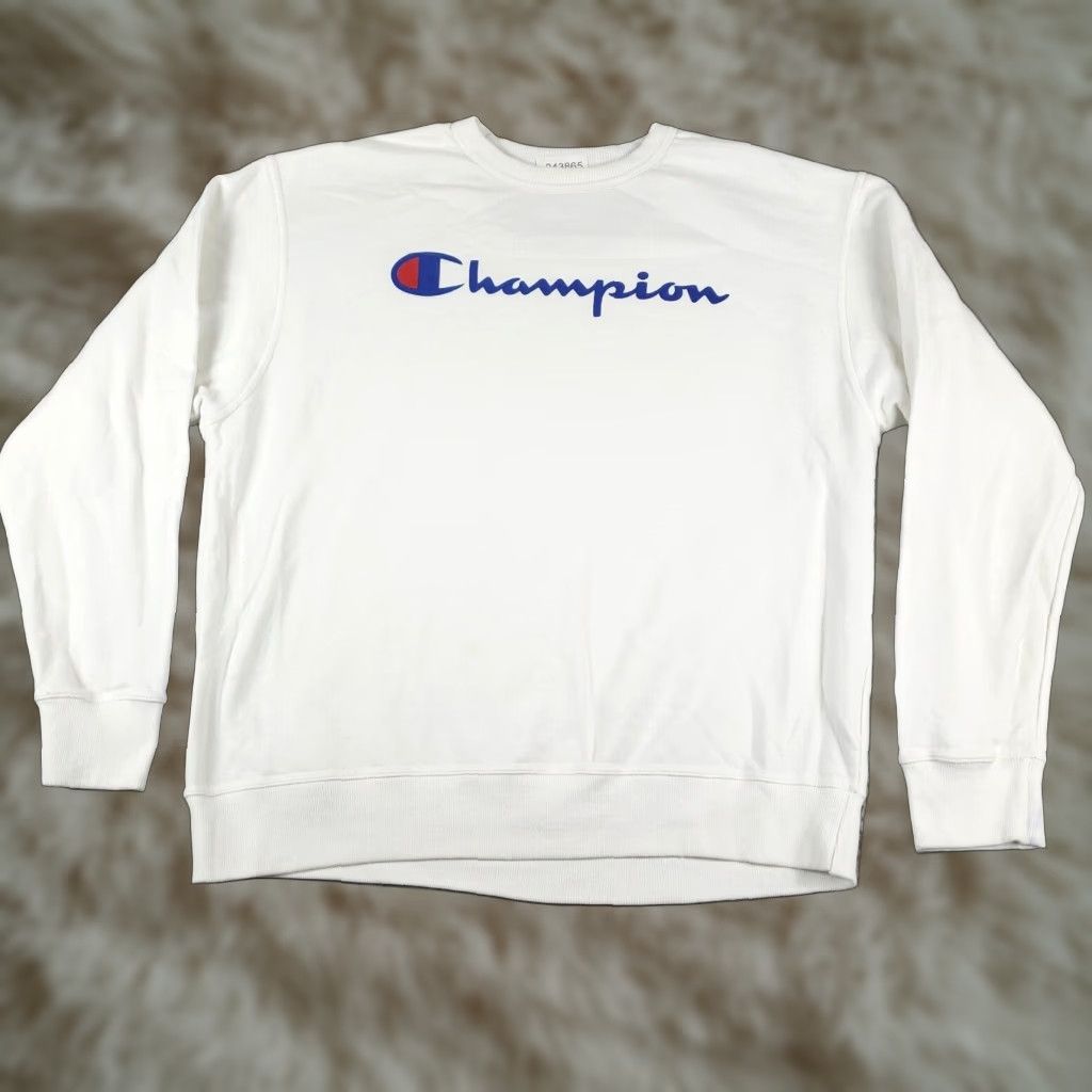 Champion Mens White Champion Casual Pullover Sweatshirt XL Extra Large Size US XL / EU 56 / 4 - 1 Thumbnail