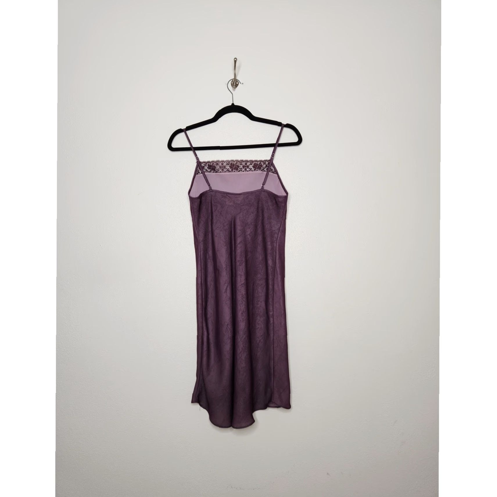 Vintage VINTAGE Gilligan O'Malley Dress Midi Women Small Purple Slip Dress Lace Witchy Fairy Goth Whimsy 90s Cami Tank Size S / US 4 / IT 40 - 4 Thumbnail
