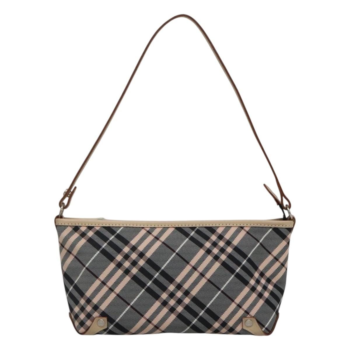 Burberry Nova Check Grey Synthetic Shoulder Bag (Pre-Owned), Women's