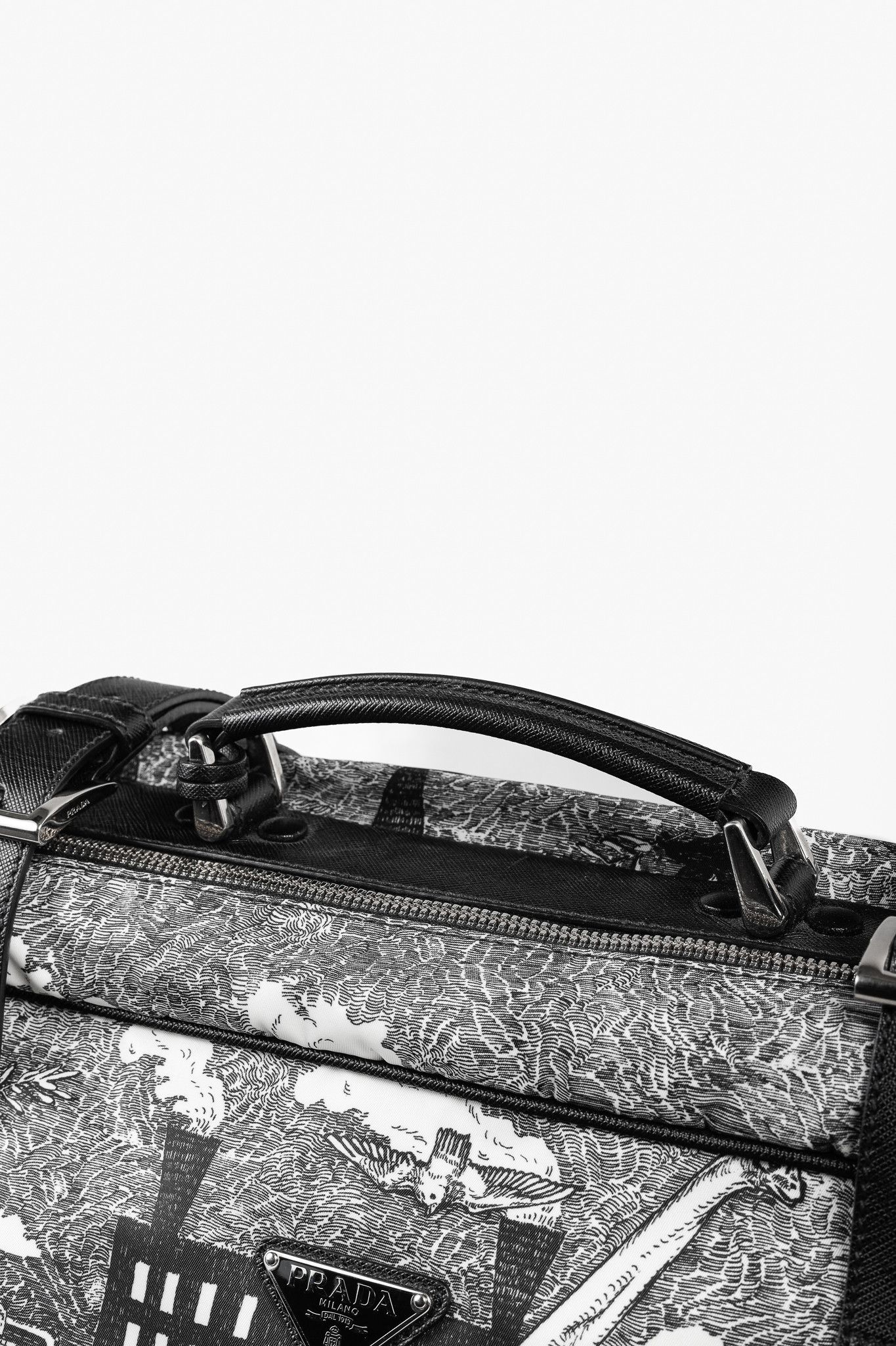 Prada Prada AW/16 Animal Kingdom Nero & Avorio Tessuto Suitcase Size ONE SIZE - 8 Thumbnail