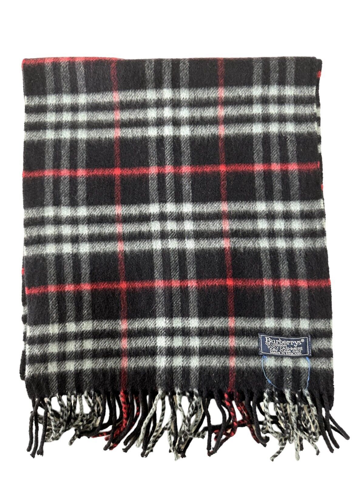 Burberry Burberrys Classic Check Unisex Scarf Blue 100% Cashmere Size ONE SIZE - 5 Thumbnail