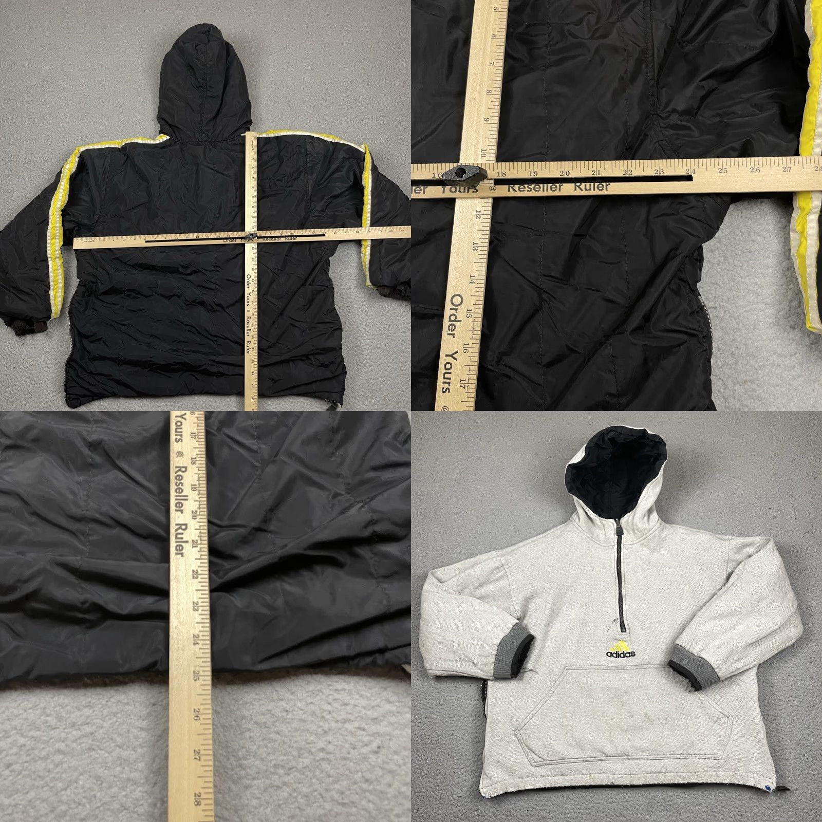 Adidas VINTAGE Adidas Jacket Mens Black Reversible Windbreaker Hooded Embroidered Gray Size M Size US M / EU 48-50 / 2 - 9 Thumbnail